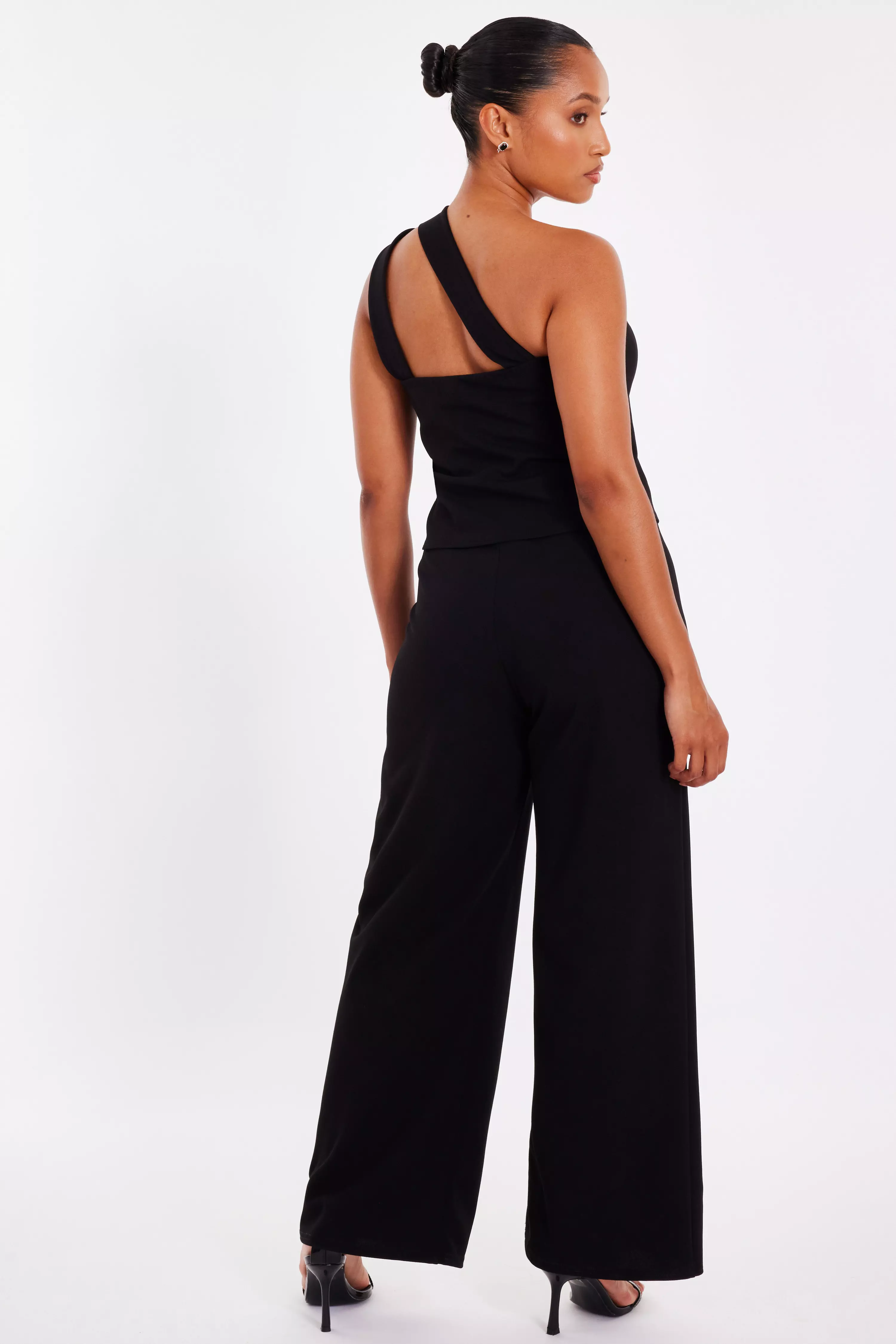 Petite Black Knot Detail Jumpsuit
