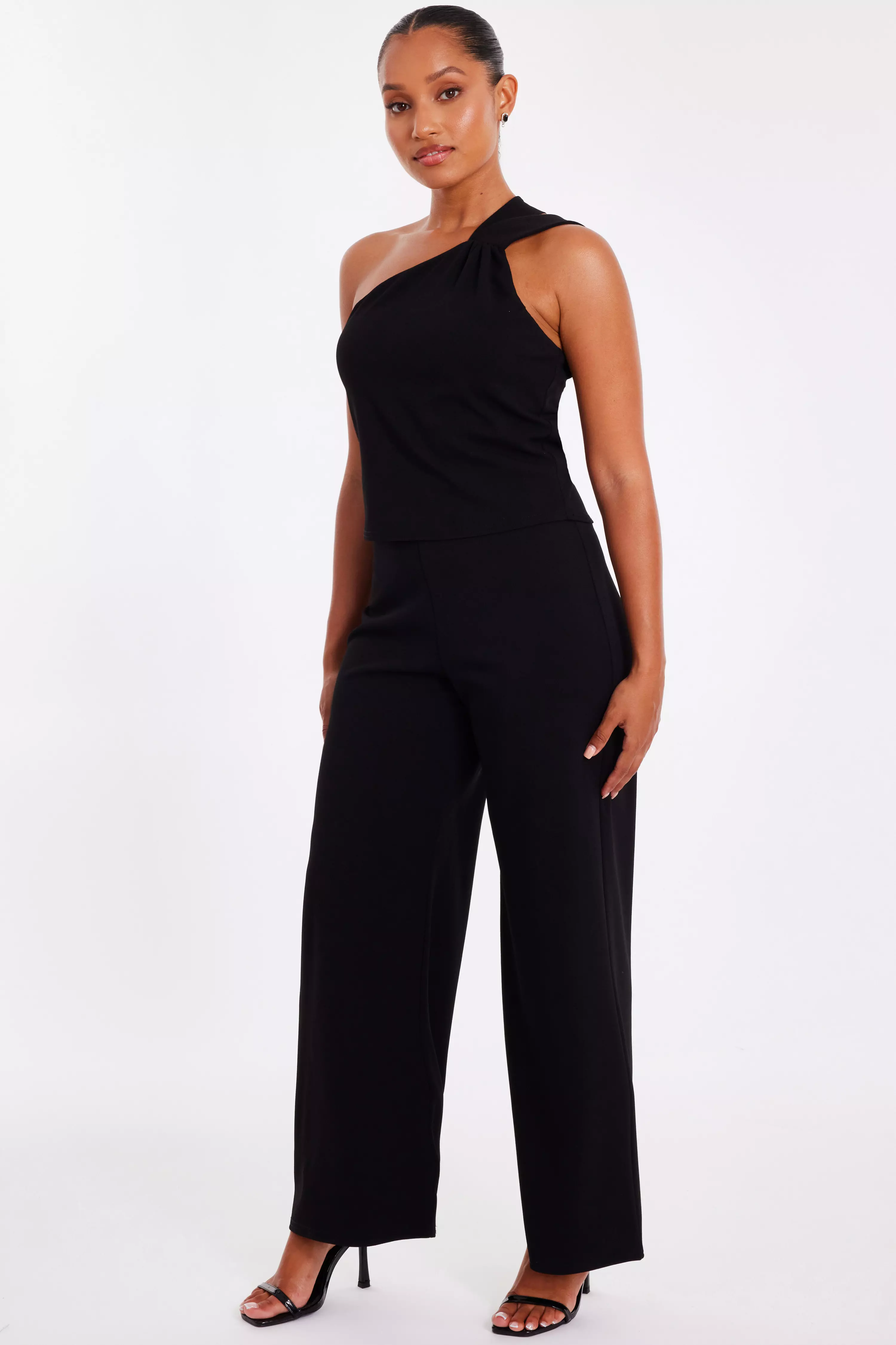 Petite Black Knot Detail Jumpsuit