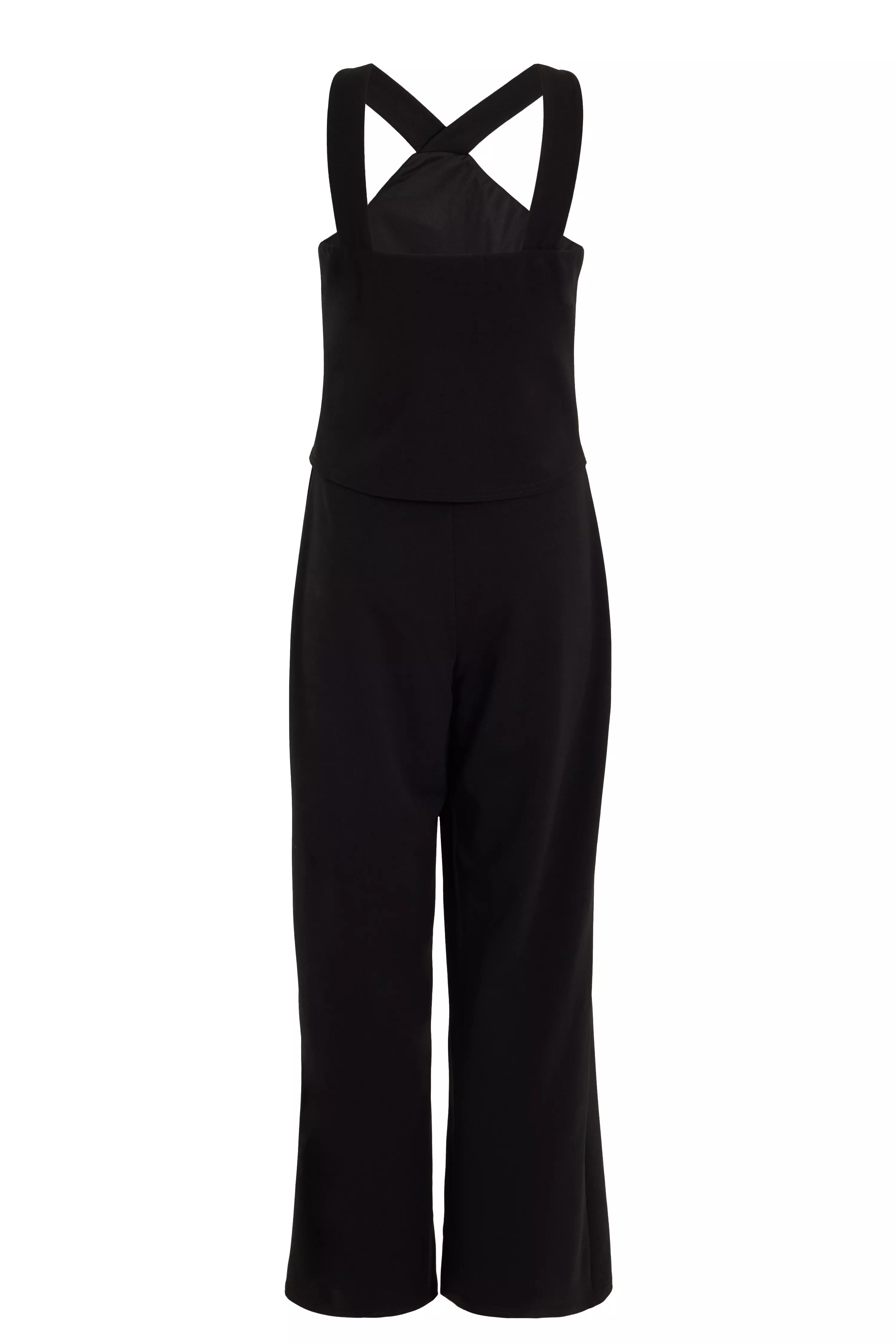 Petite Black Knot Detail Jumpsuit