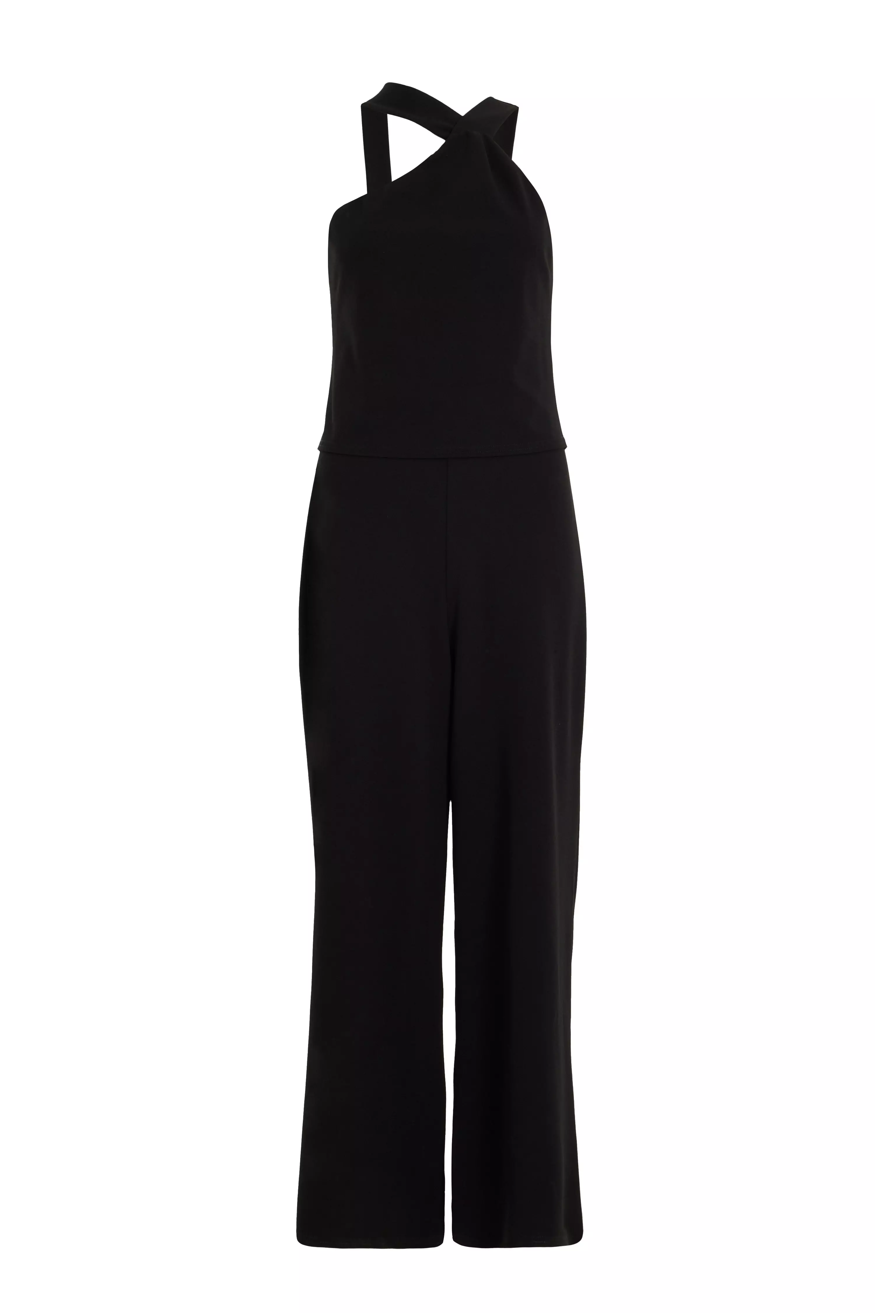 Petite Black Knot Detail Jumpsuit