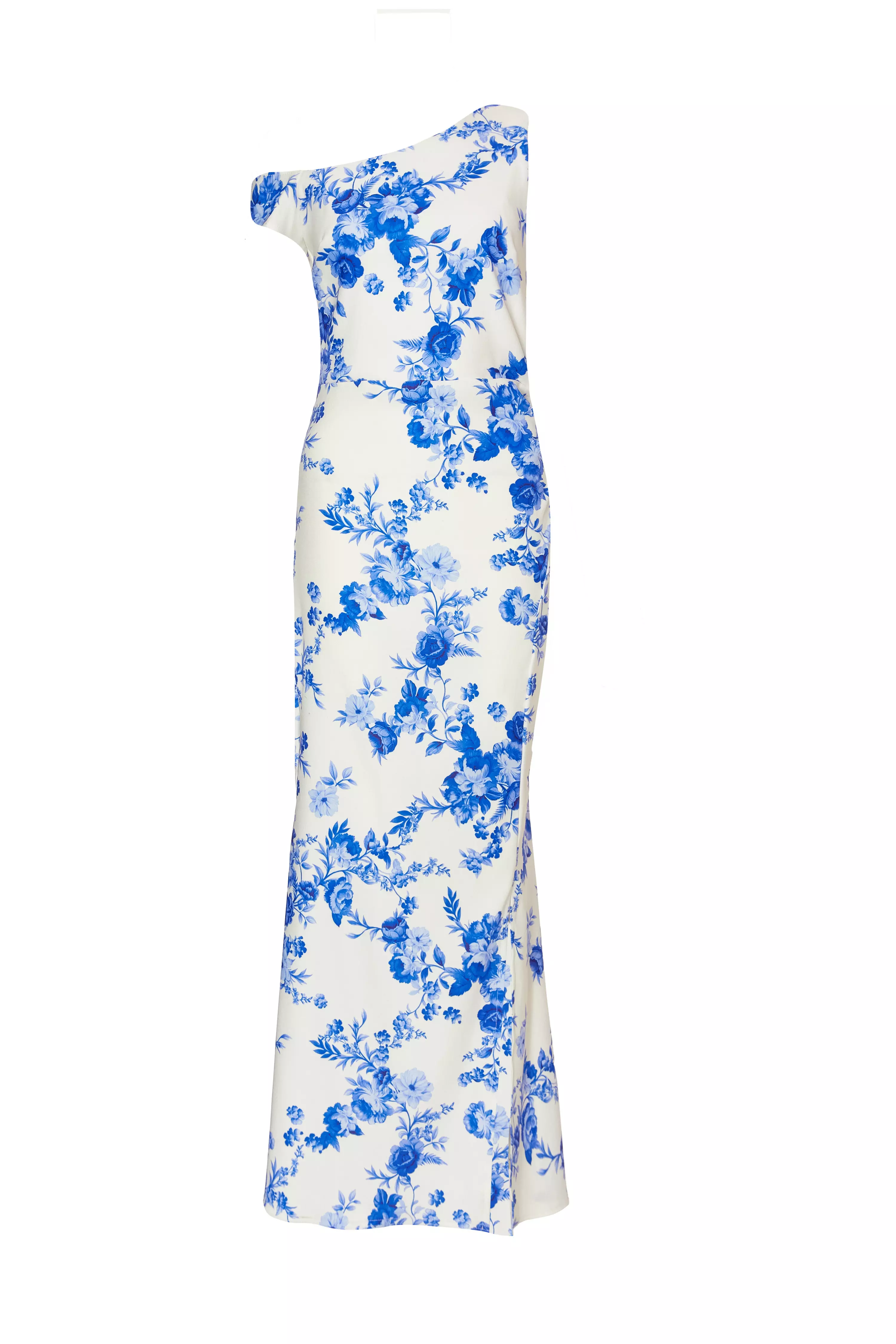 Blue Floral Drop Sleeve Maxi Dress