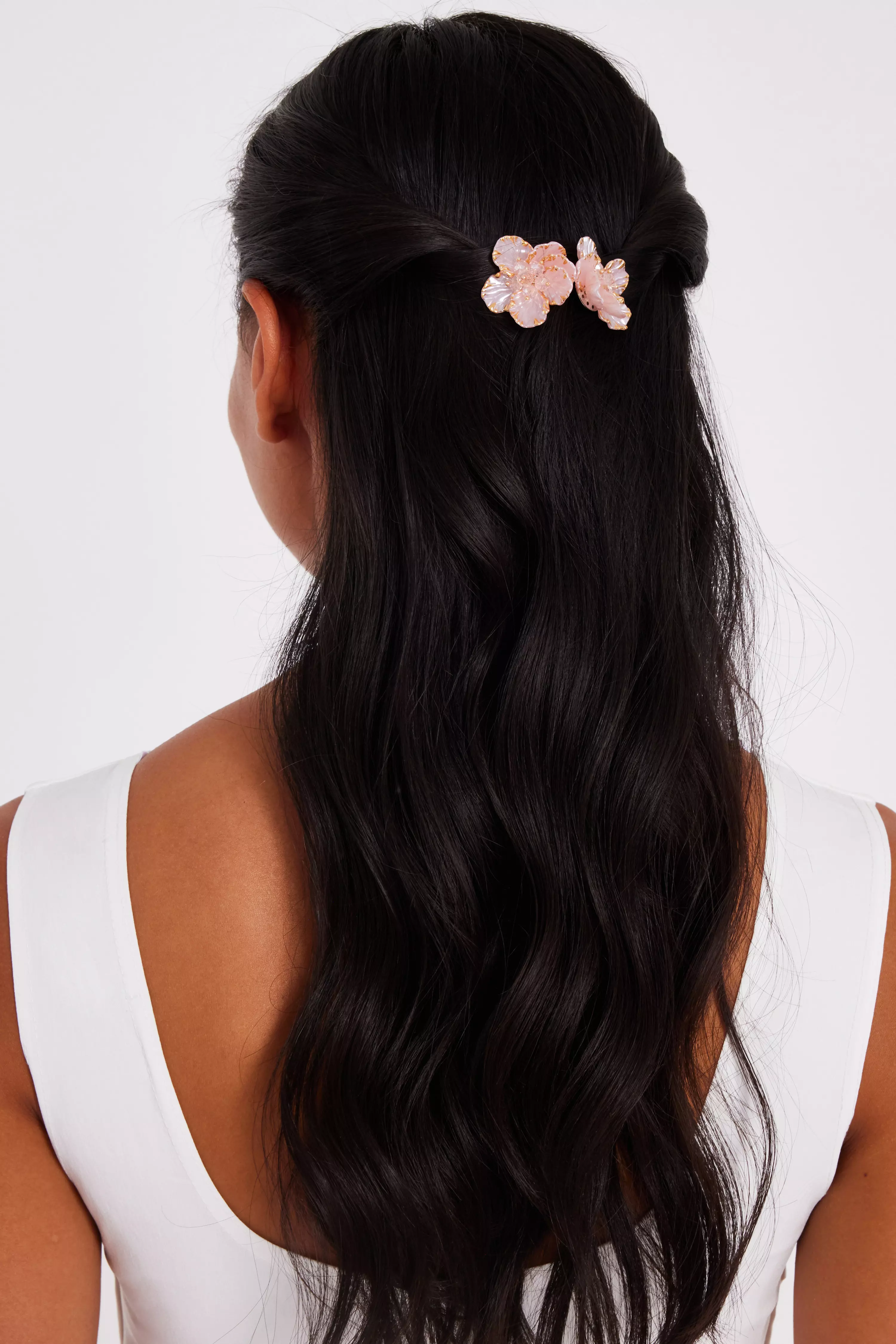 Pink Floral Hair Slides