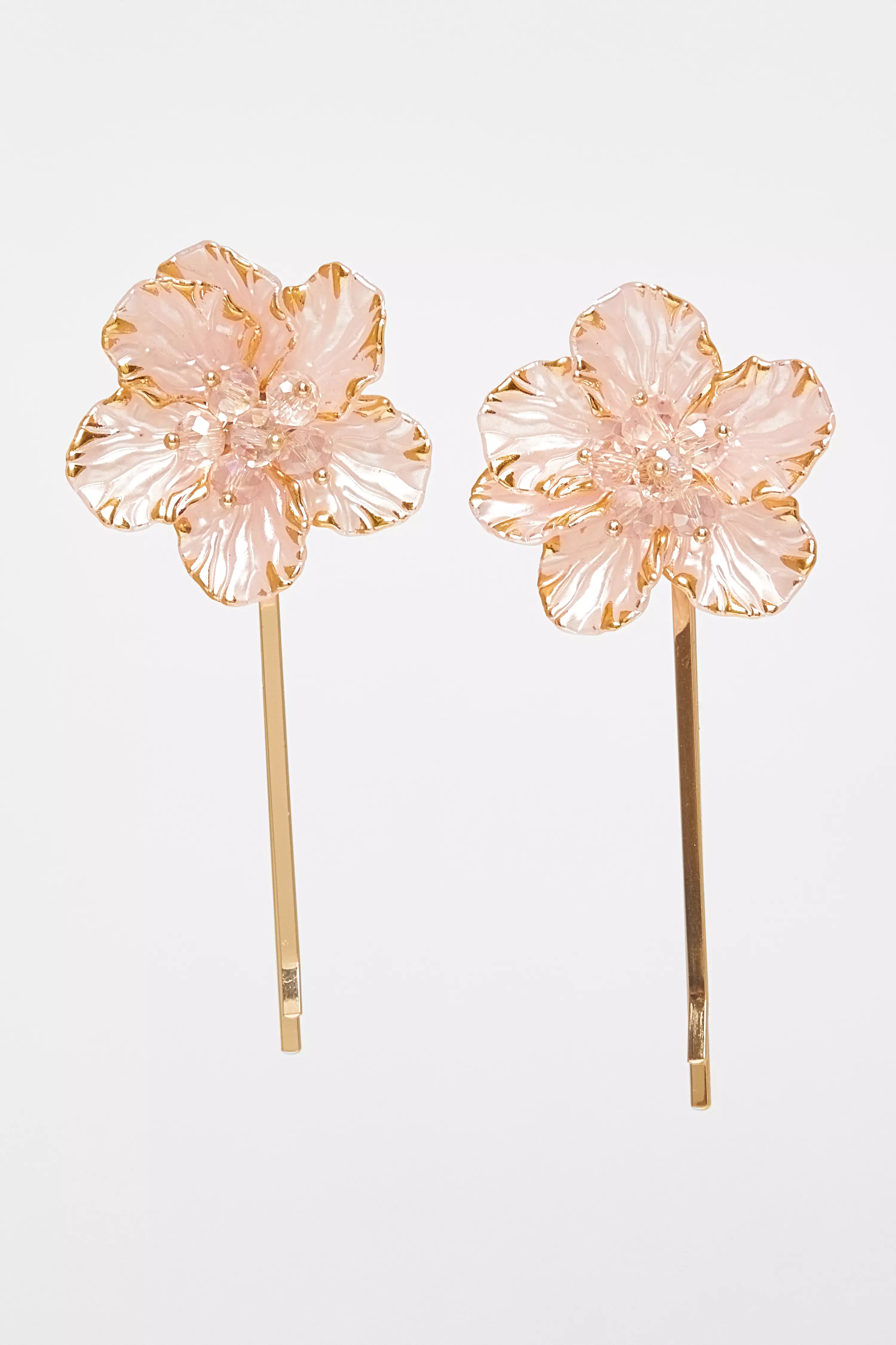 Pink Floral Hair Slides