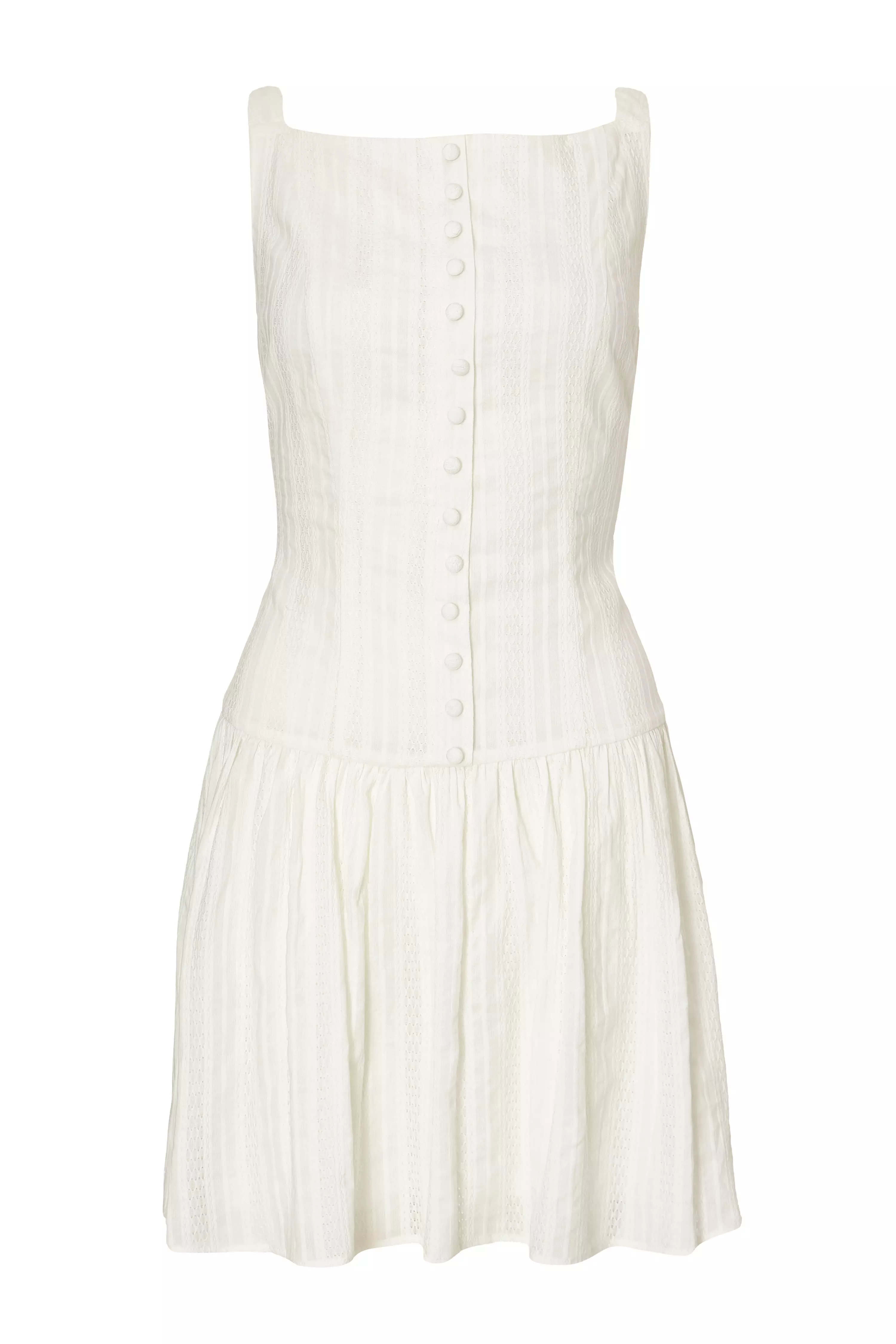 White Drop Waist Mini Dress
