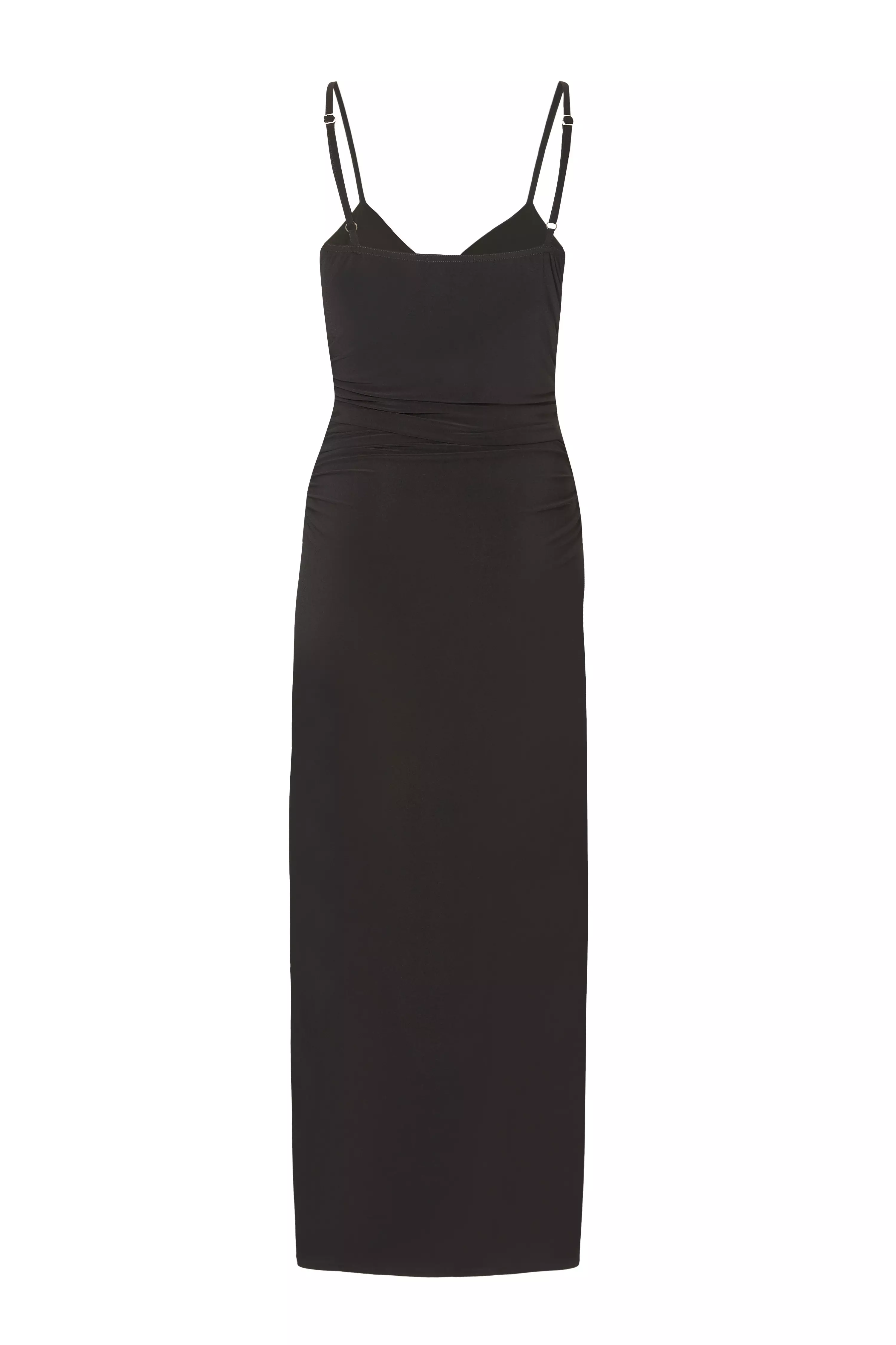 Black Knot Detail Midaxi Dress