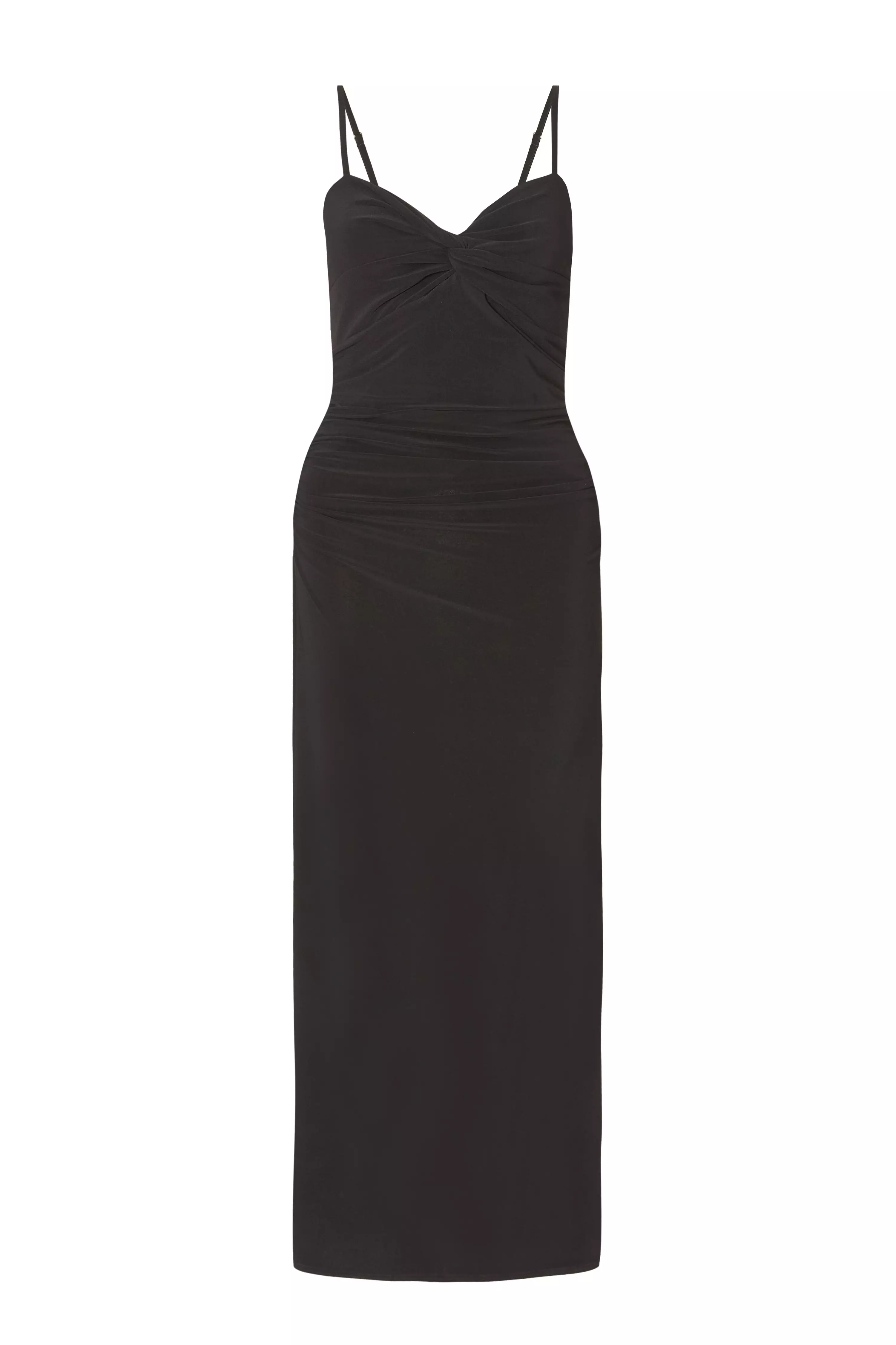 Black Knot Detail Midaxi Dress