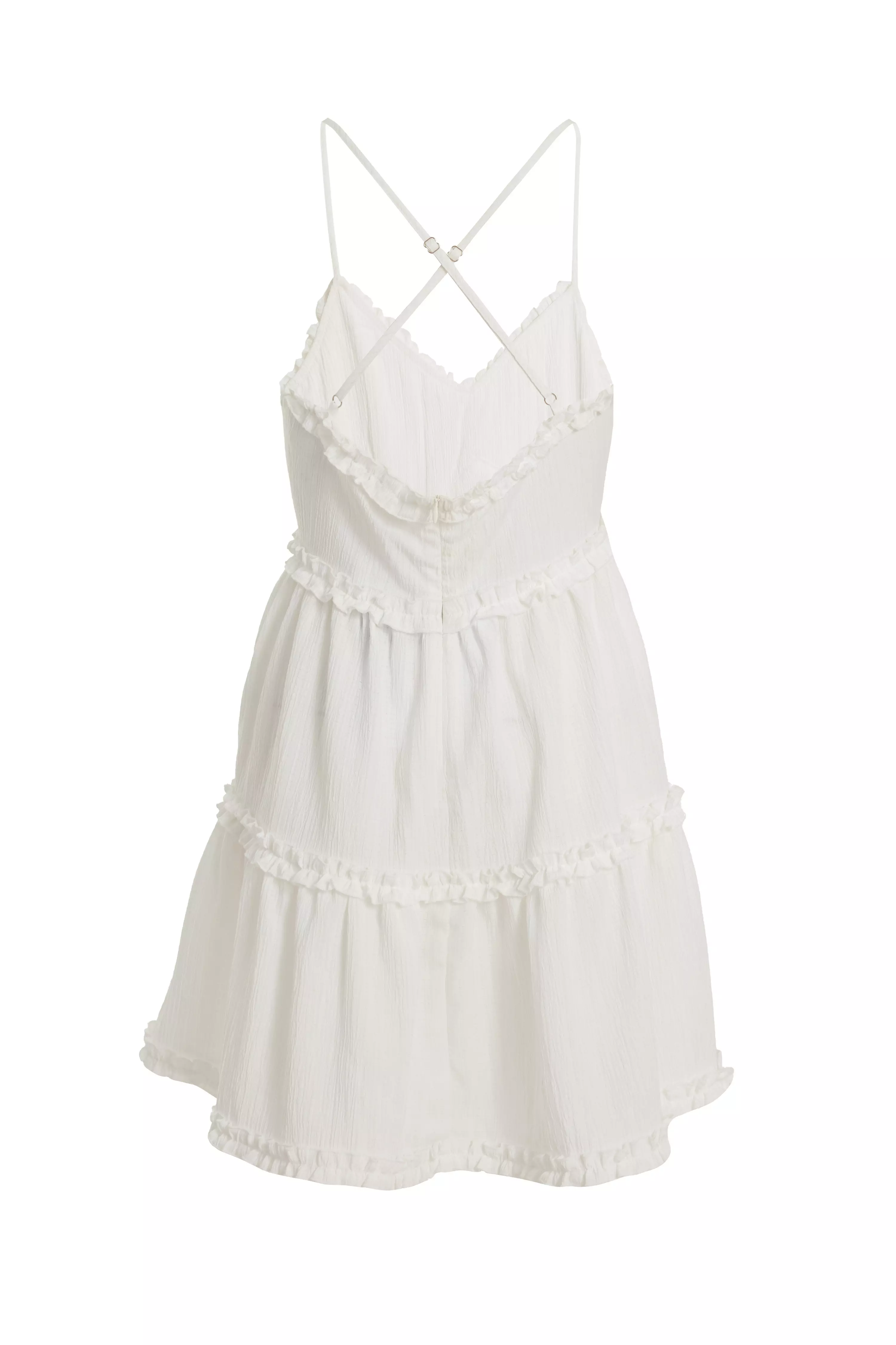 White Woven Mini Skater Dress