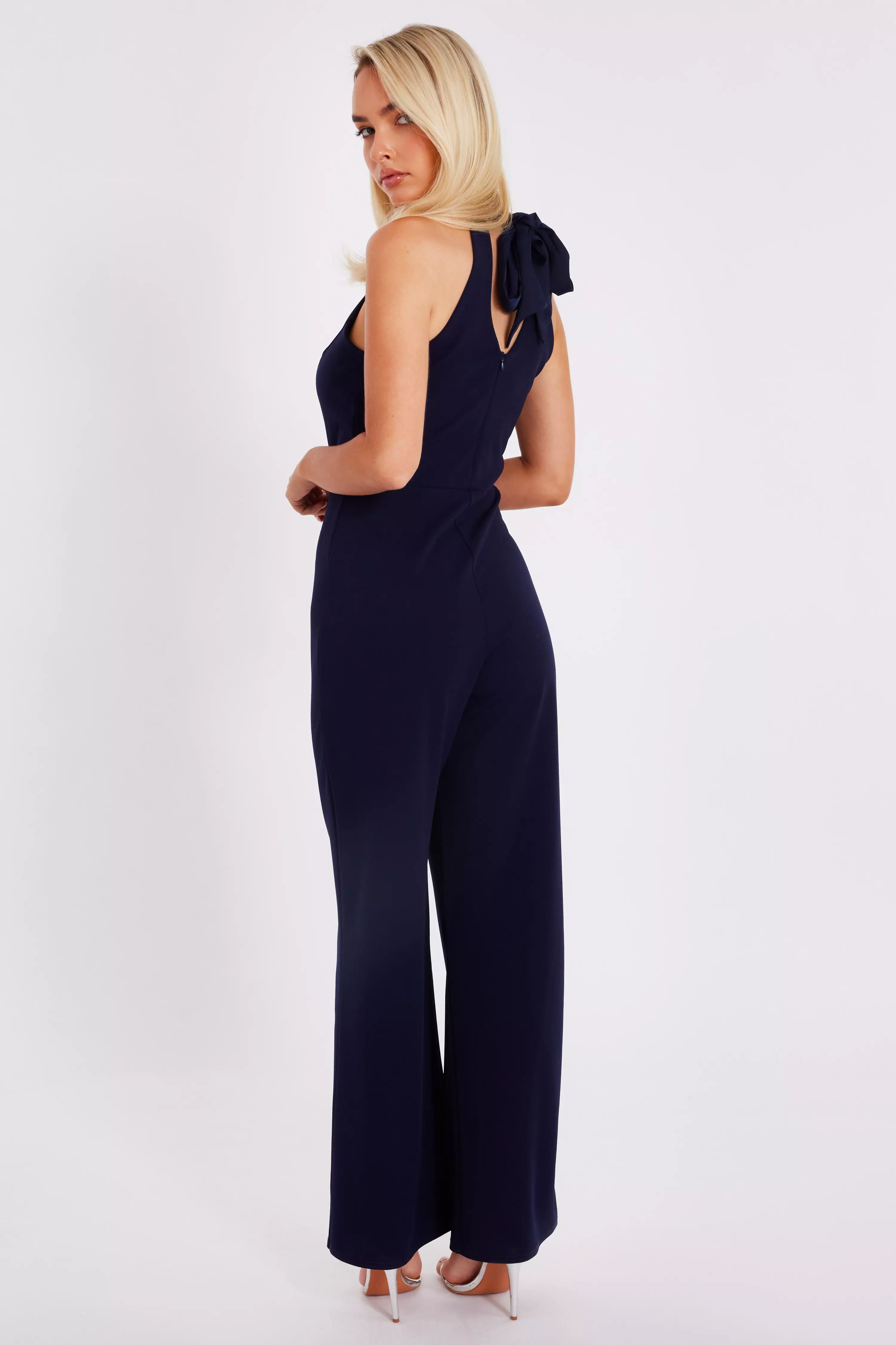 Navy Halter Neck Jumpsuit