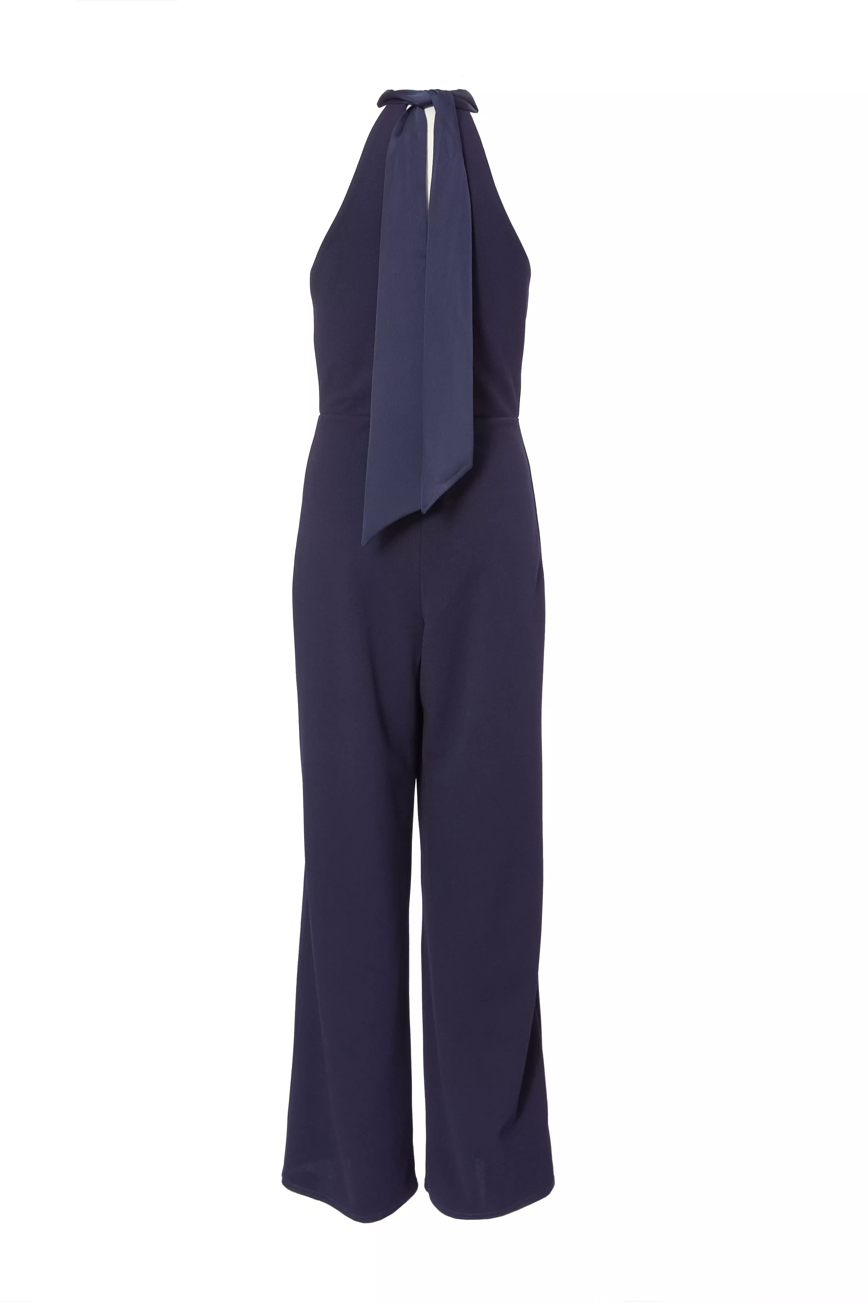 Navy Halter Neck Jumpsuit