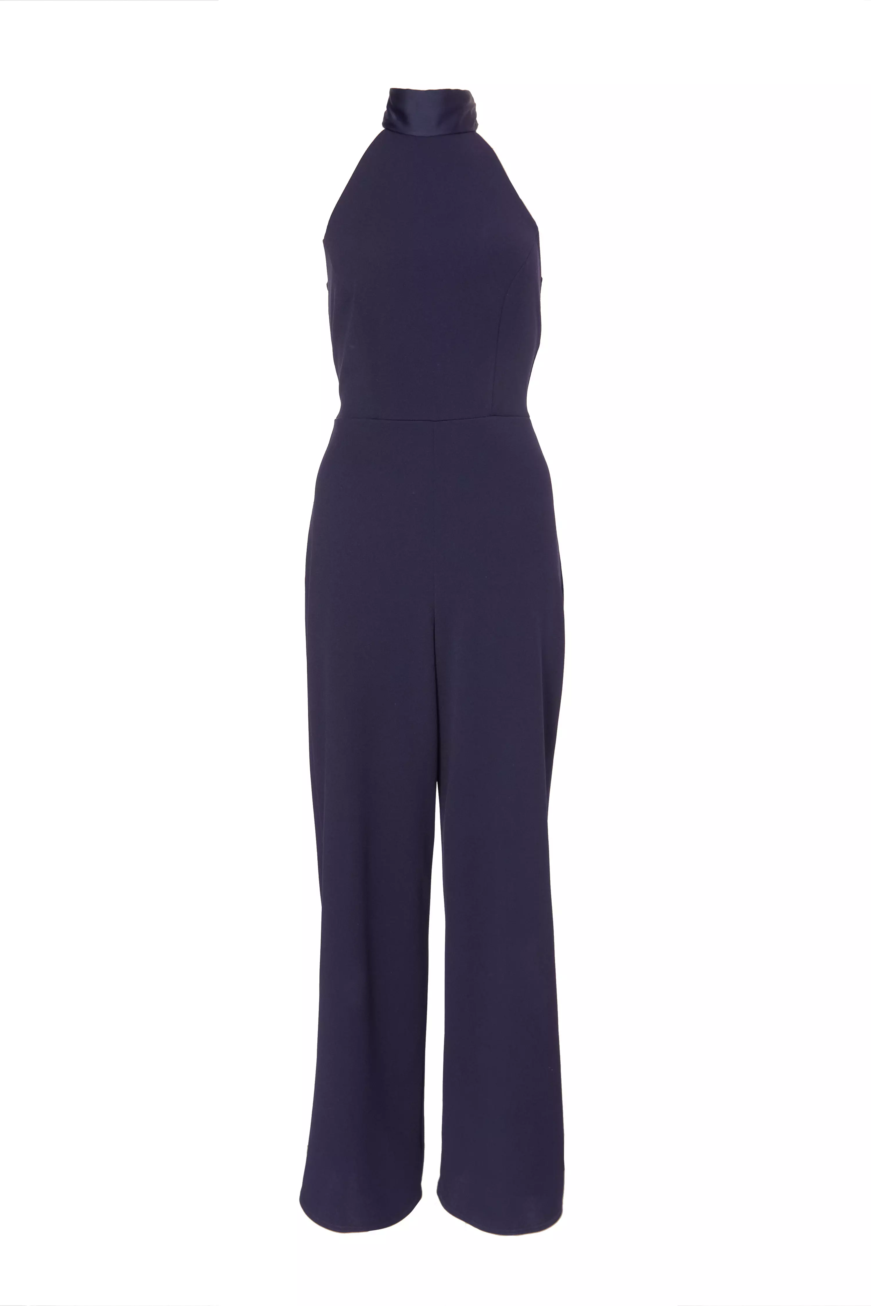 Navy Halter Neck Jumpsuit