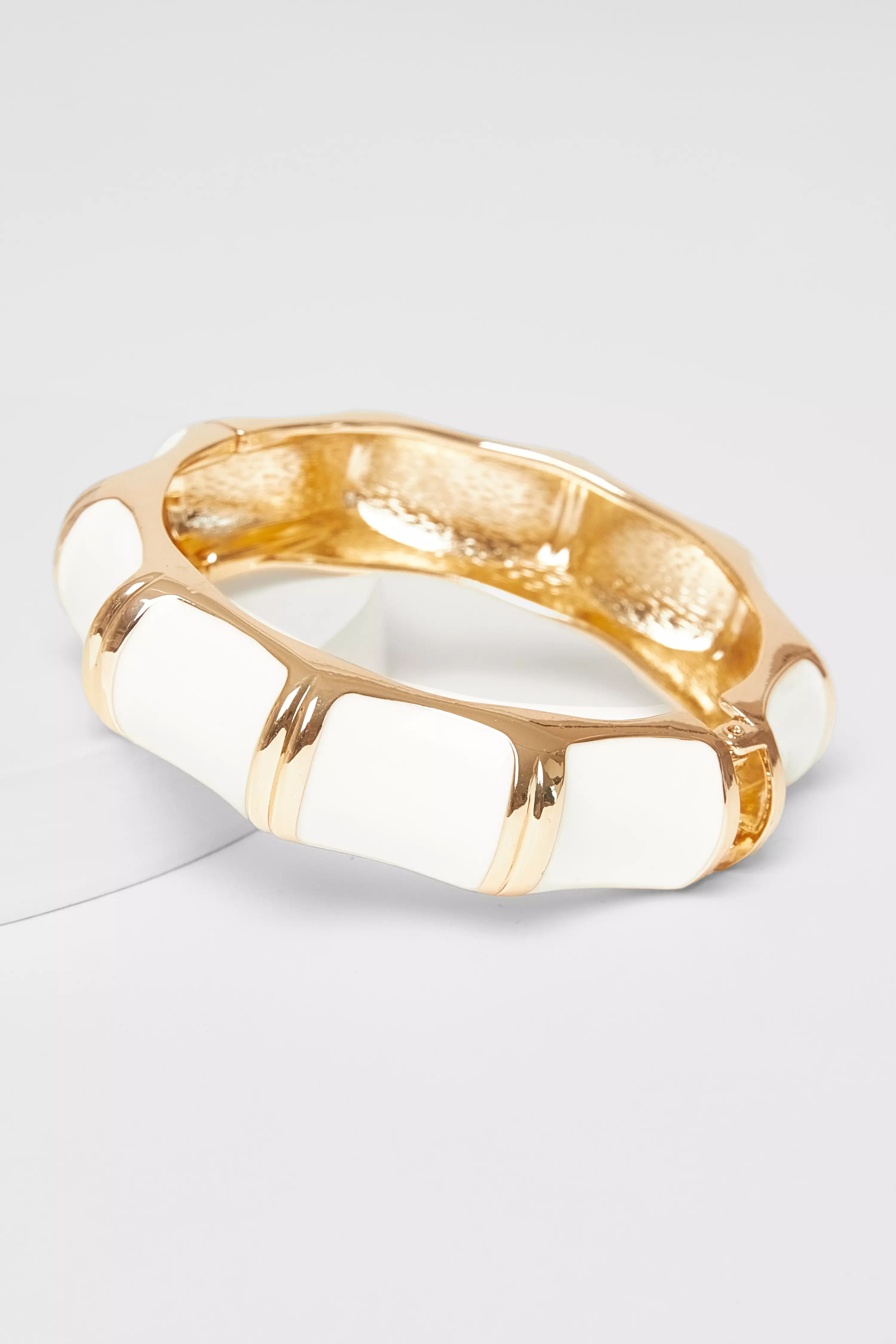 White Enamel Cuff Bracelet