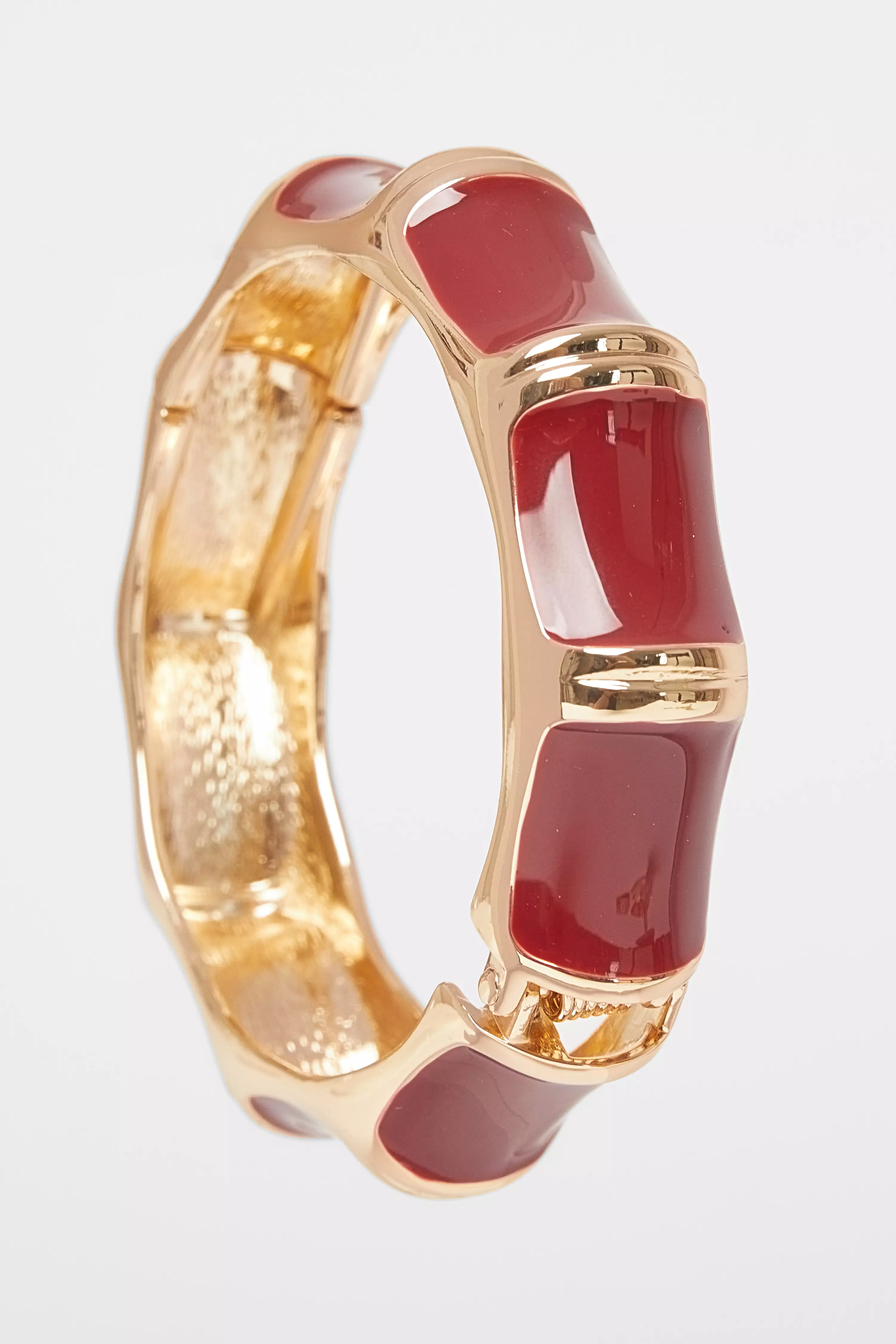 Dark Red Enamel Cuff Bracelet