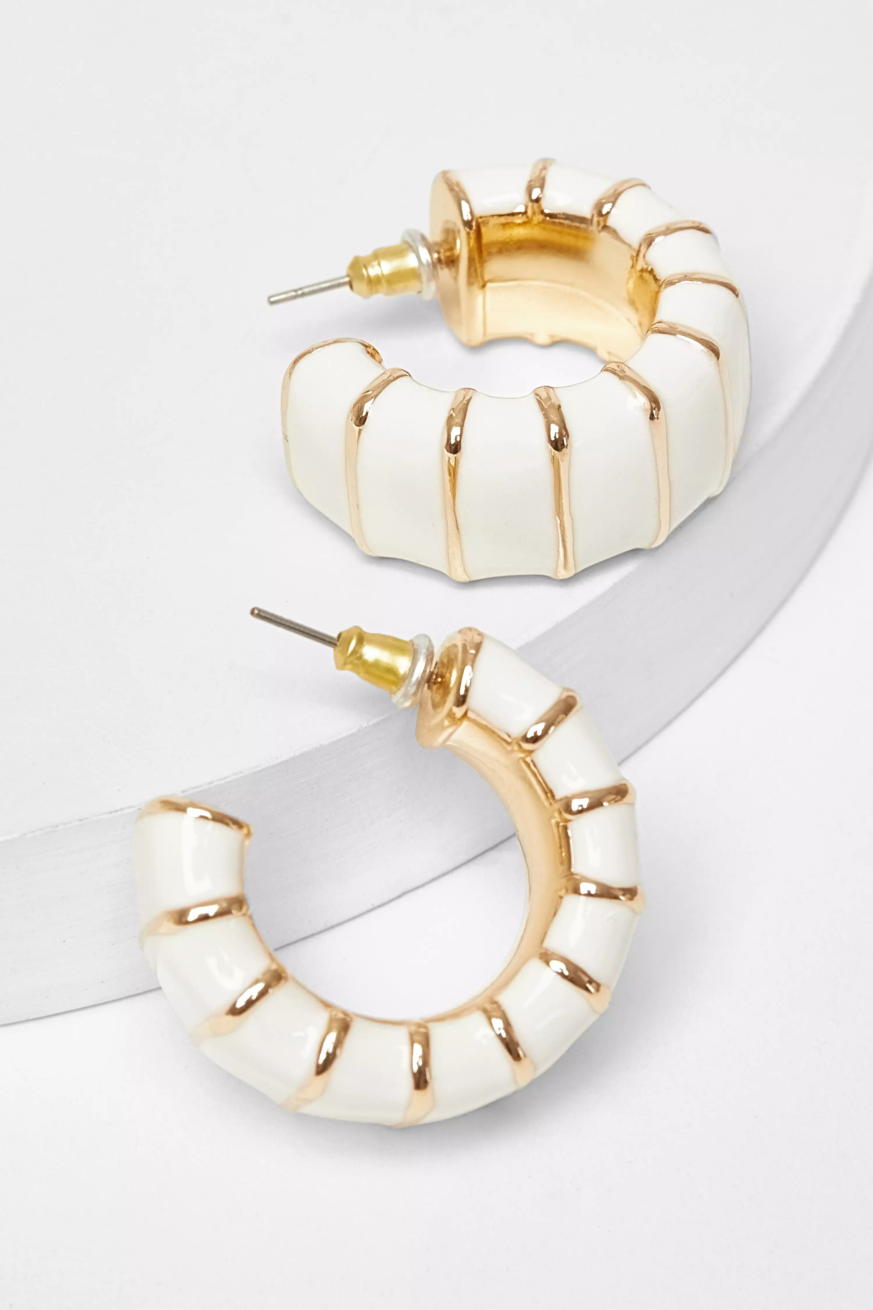 White Chunky Hoop Earrings
