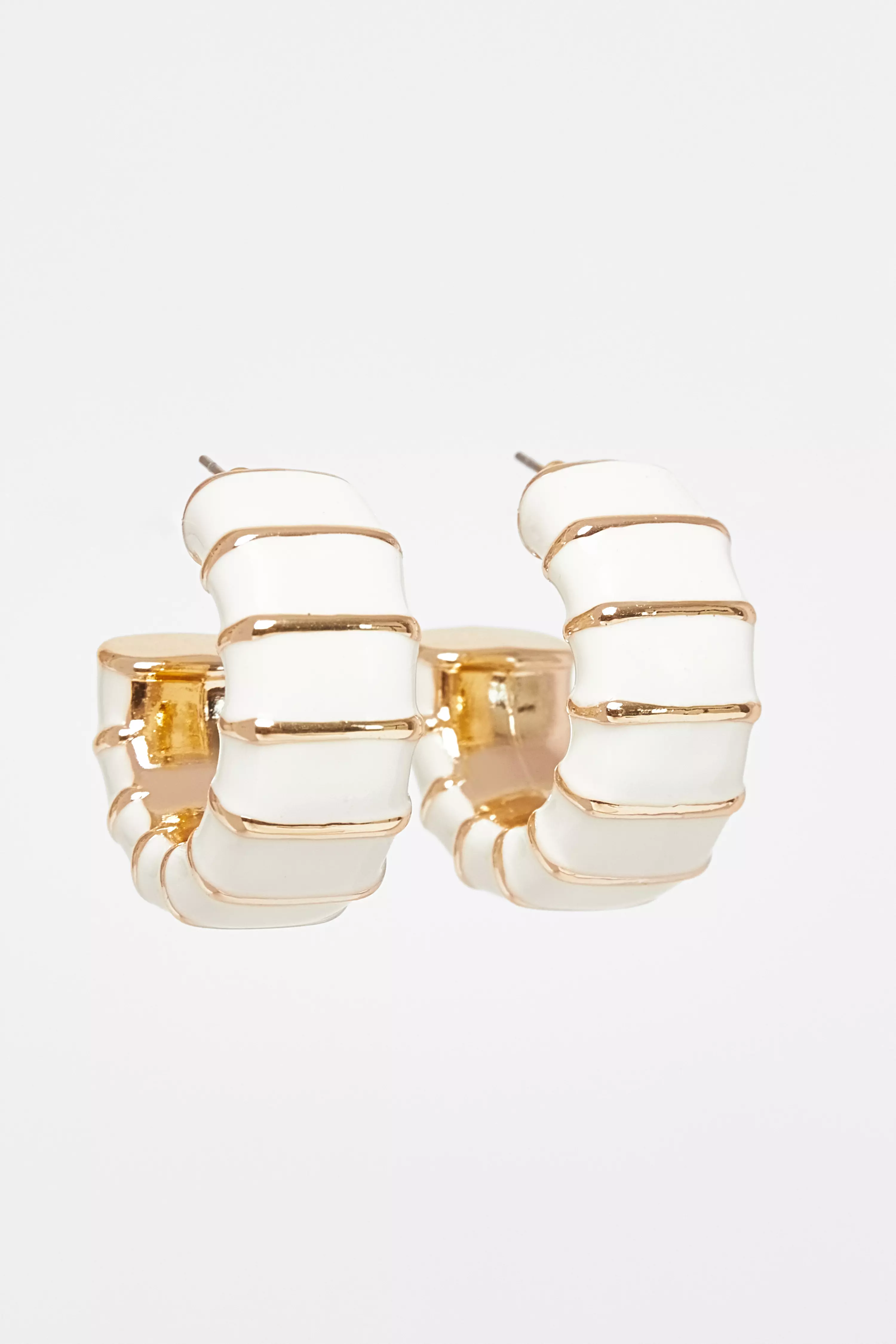 White Chunky Hoop Earrings