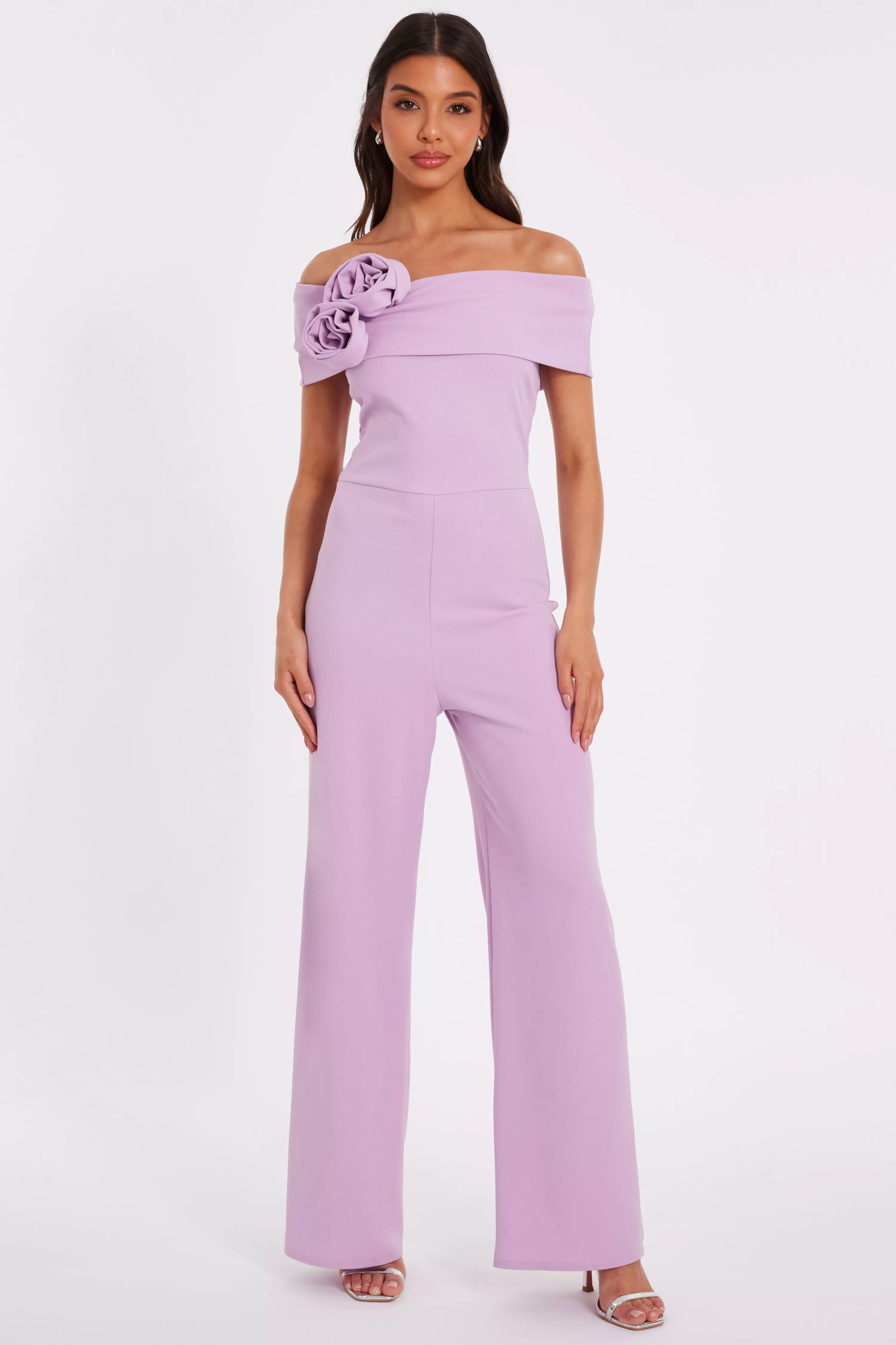 Lilac Floral Corsage Jumpsuit