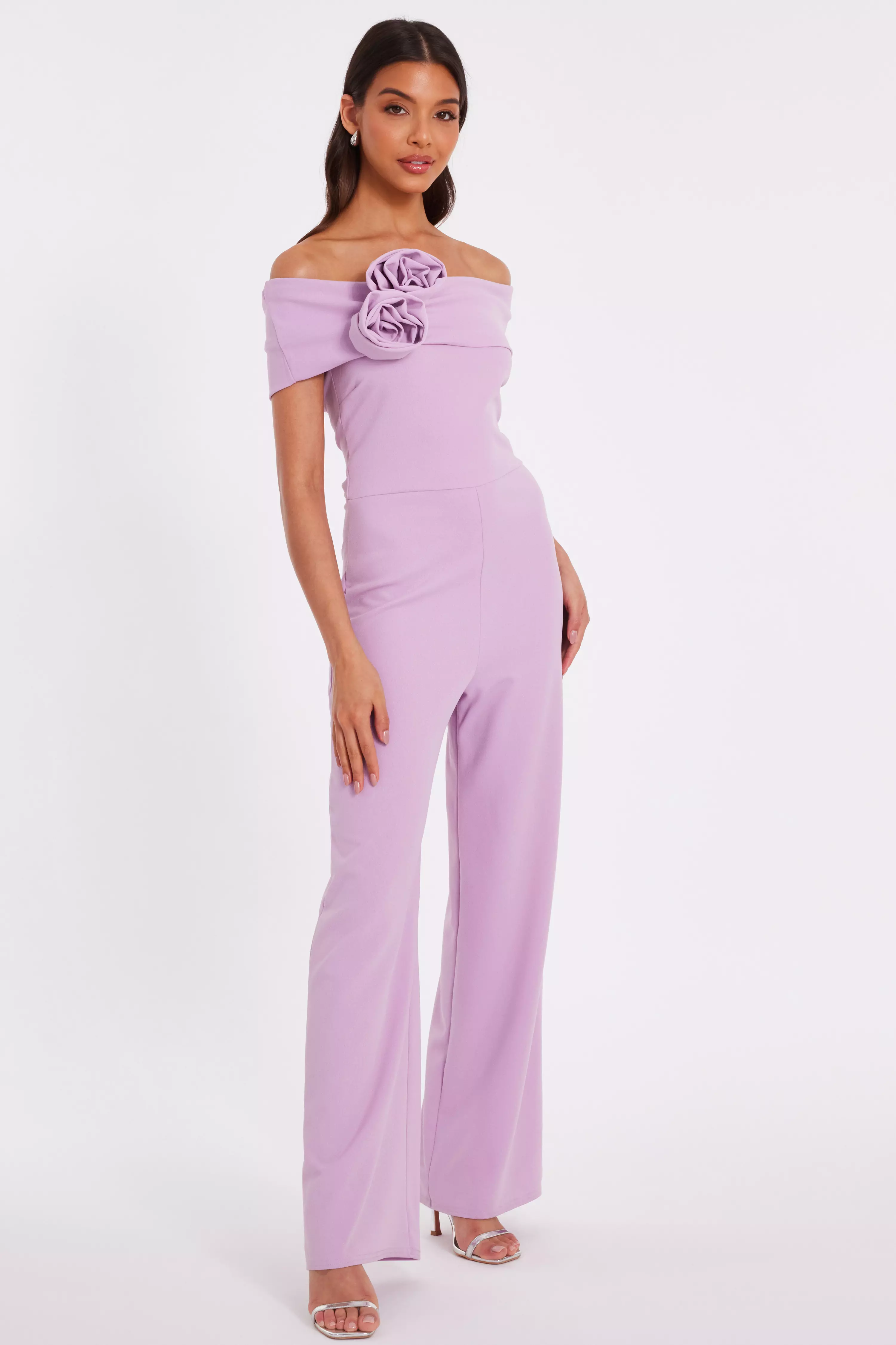 Lilac Floral Corsage Jumpsuit