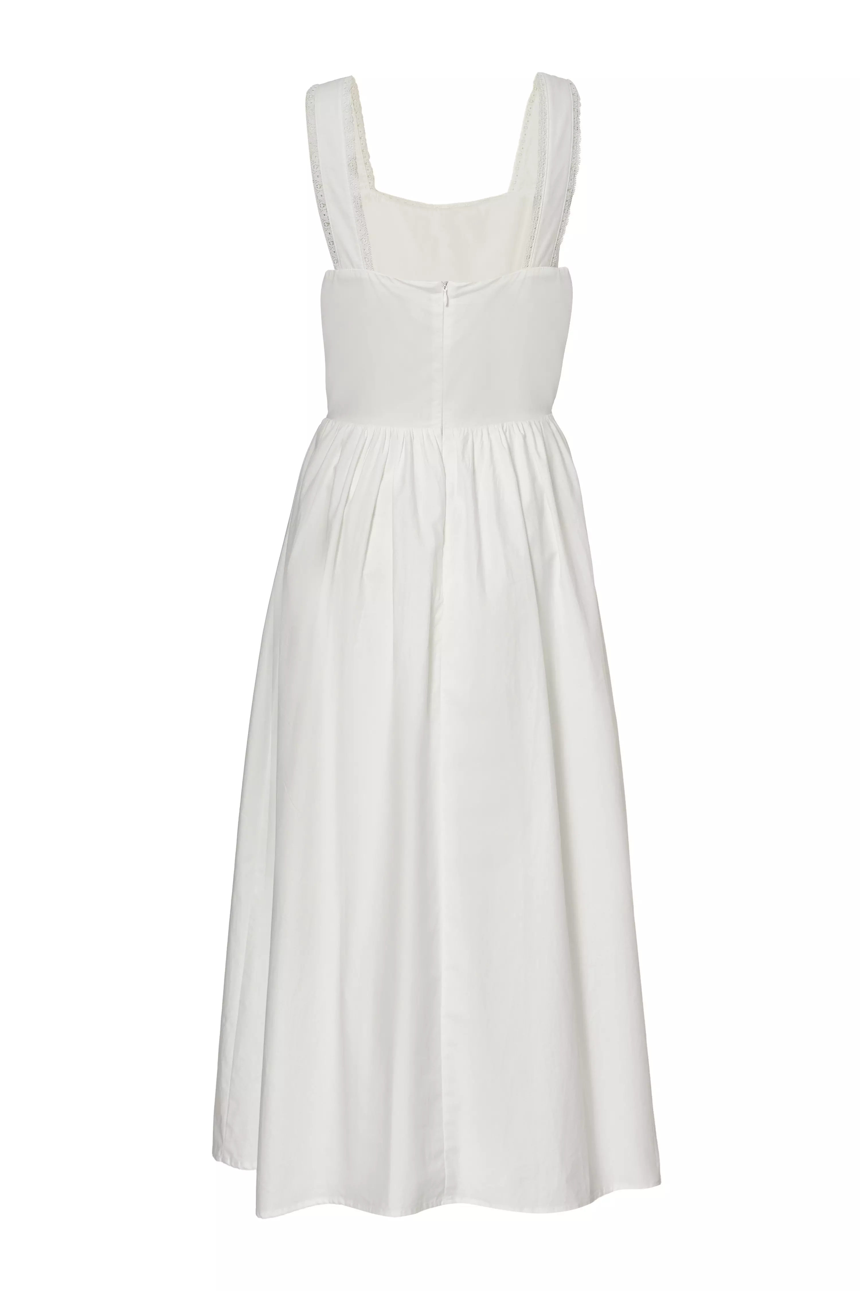 White Corset Detail Midi Dress