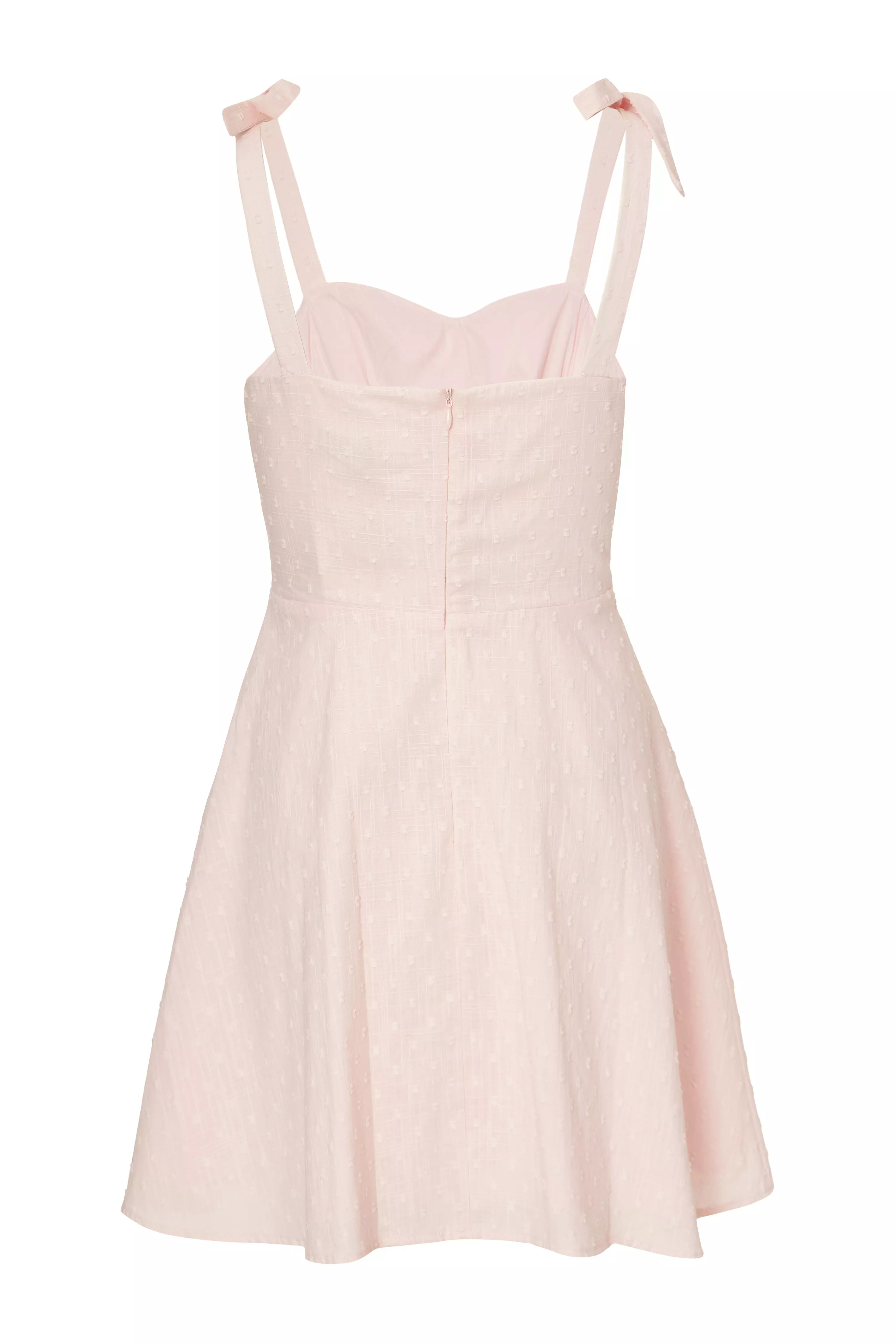 Light Pink Dobby Ruched Dress