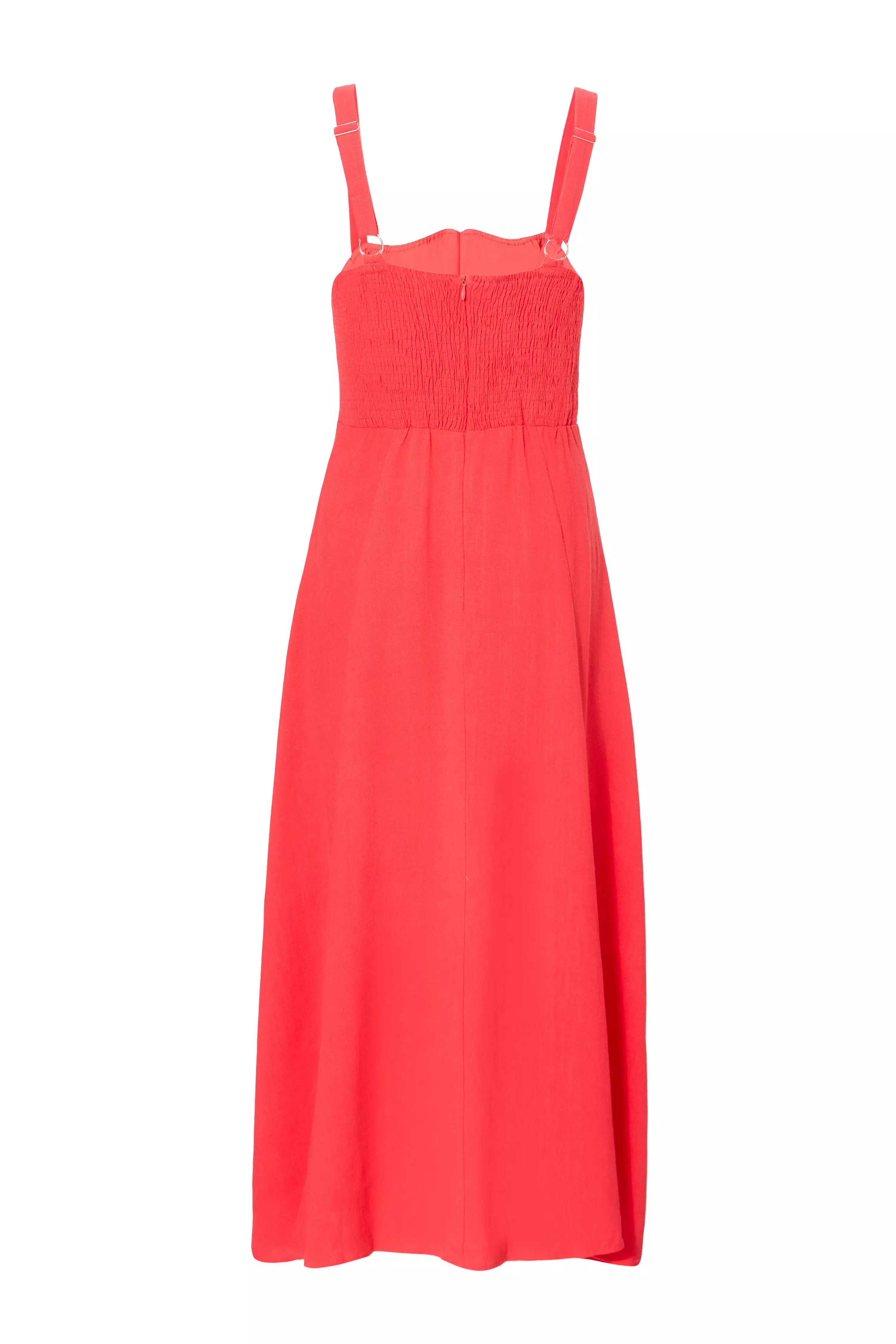 Red Corset Detail Midaxi Dress