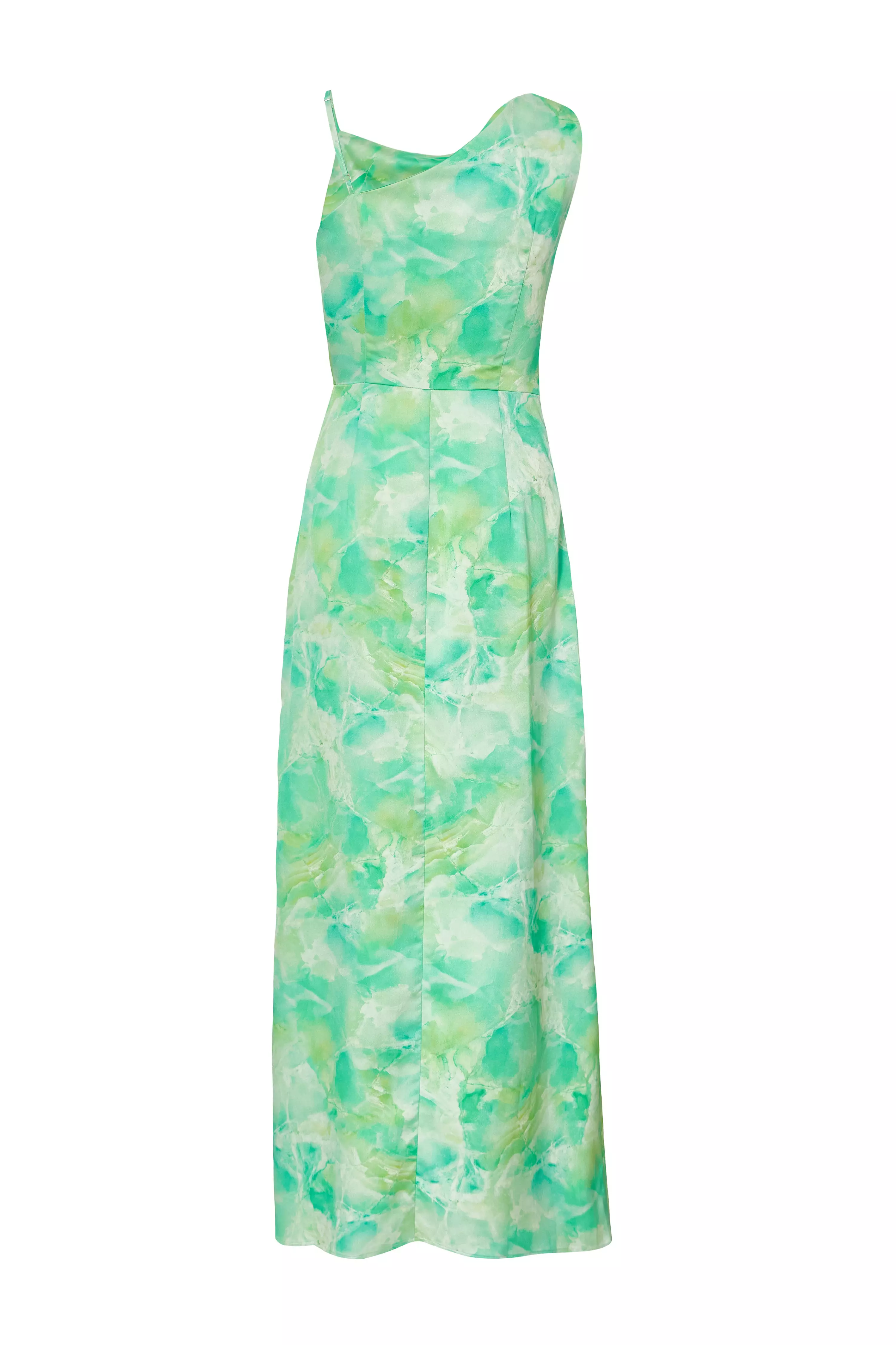 Green Tie Dye Cowl Midaxi Dress