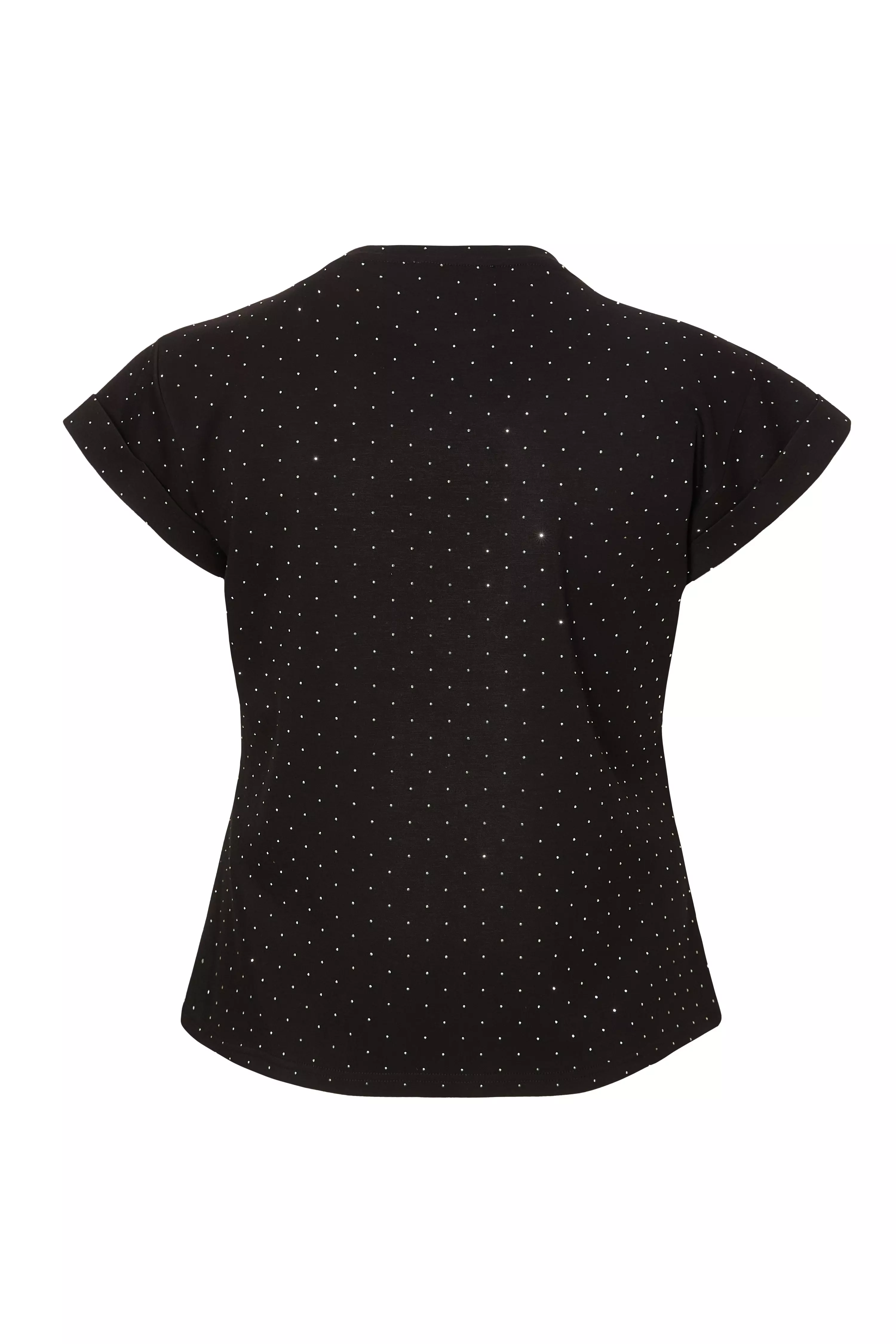 Curve Black Stud Detail Top