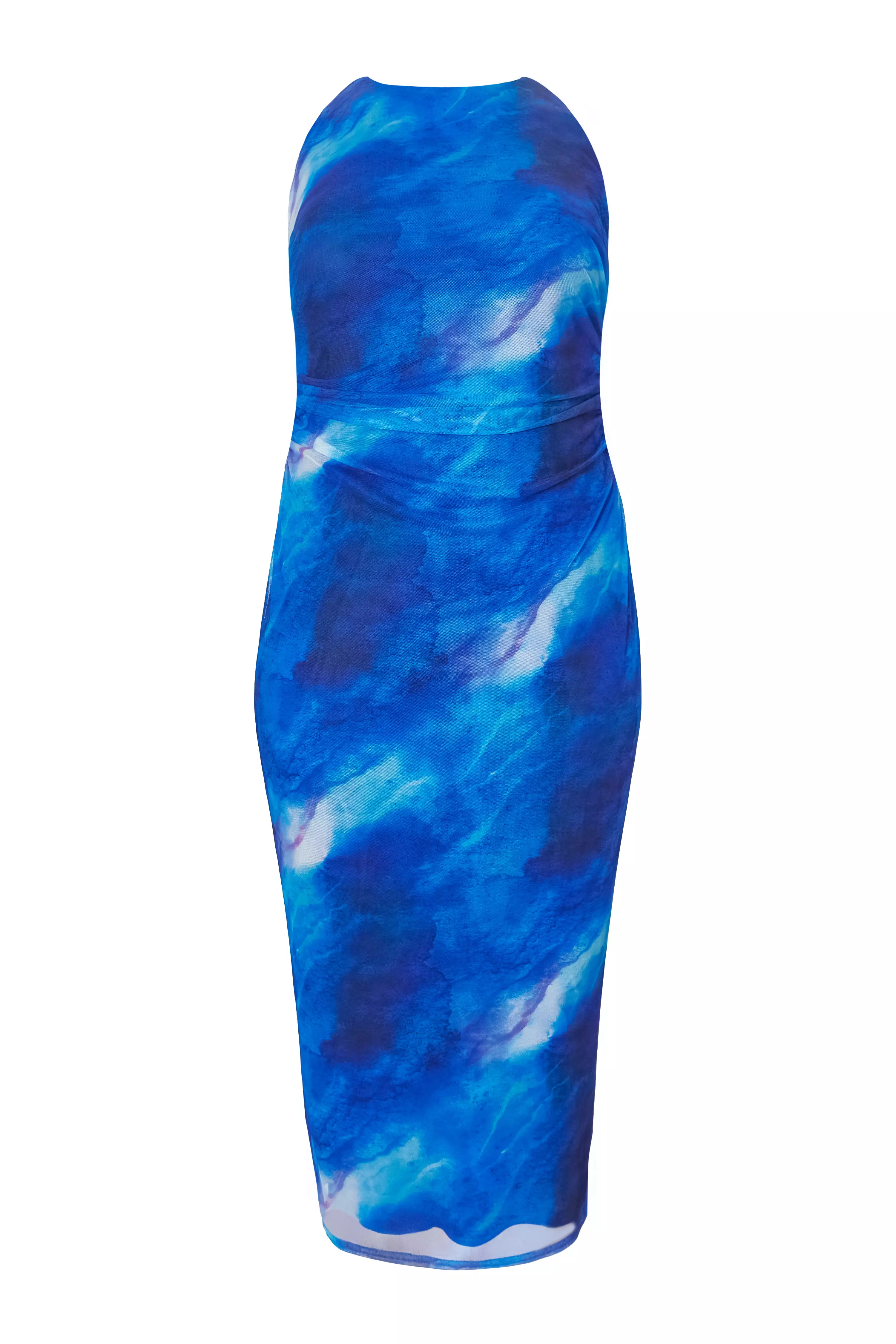 Curve Blue Marble Midaxi Dress