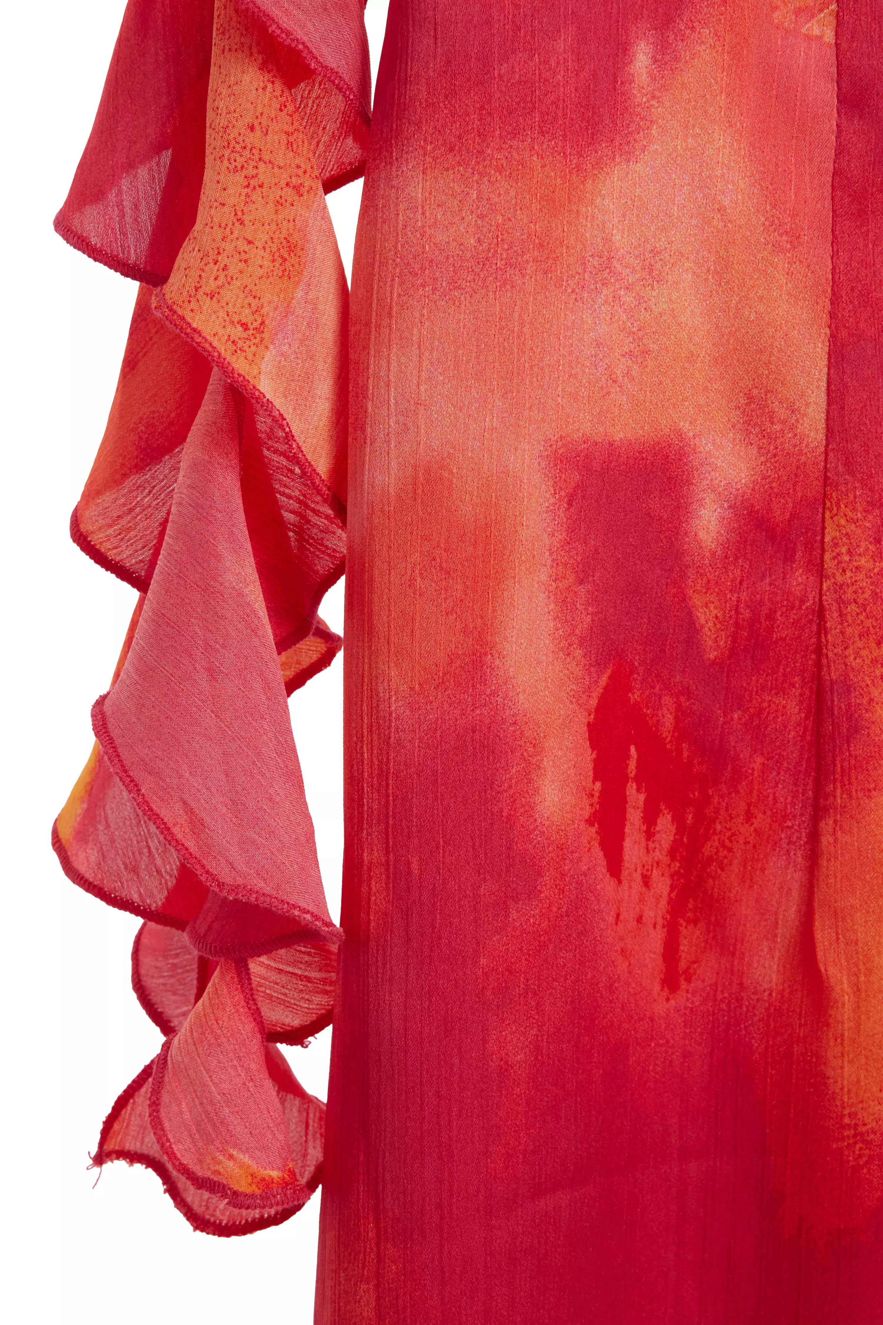 Pink Satin Marble Maxi Dress