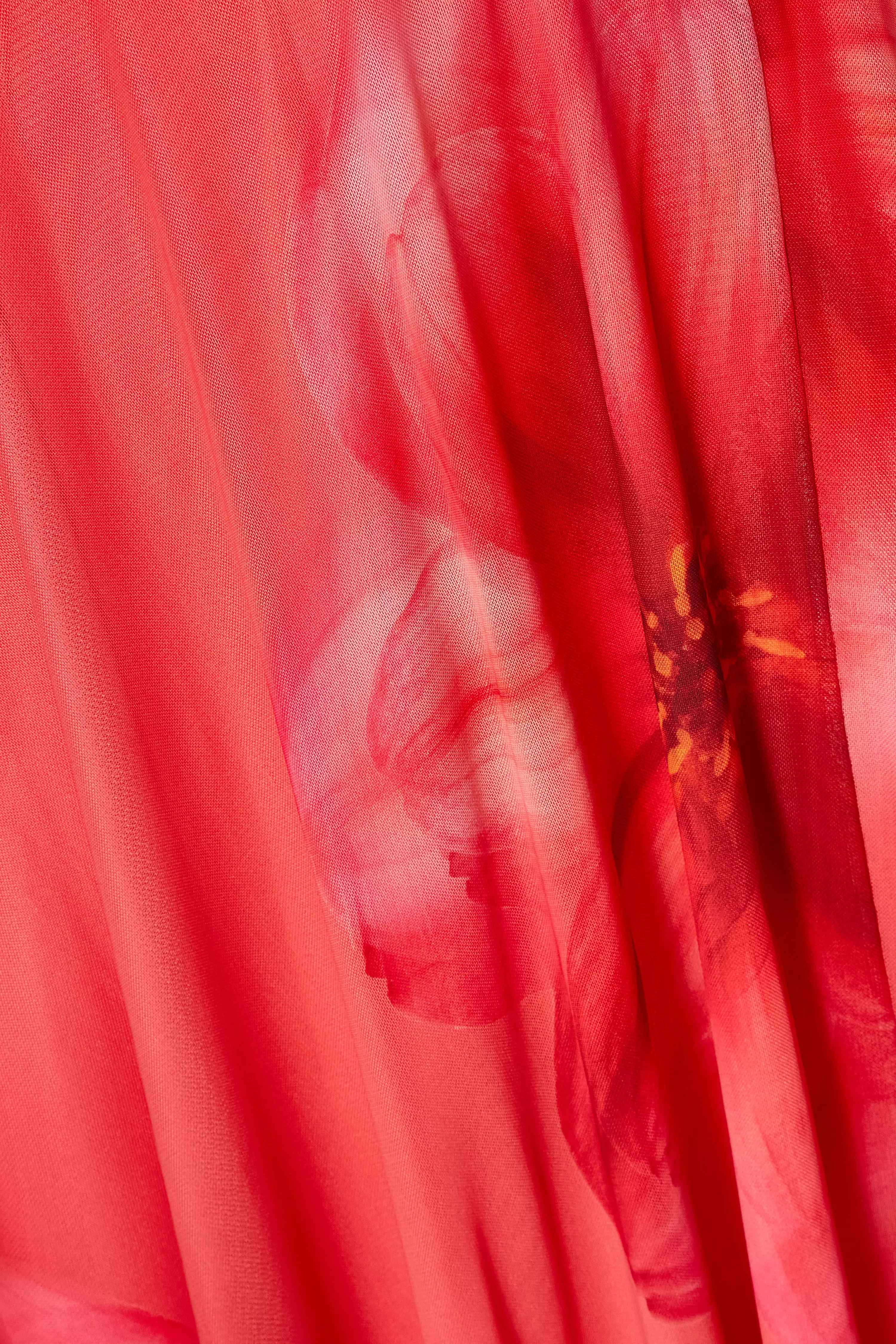 Curve Coral Mesh Midaxi Dress