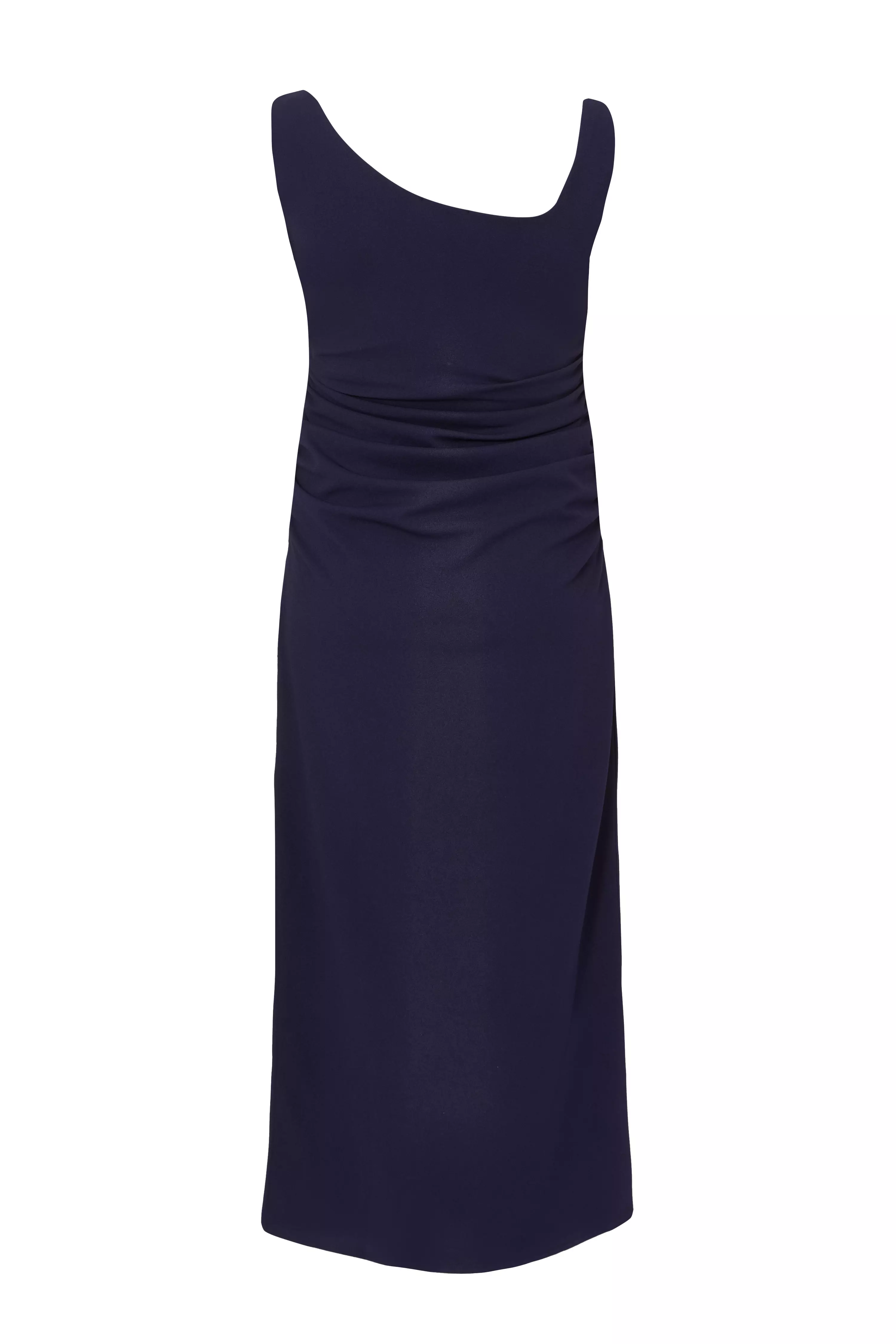 Curve Navy Buckle Detail Midaxi Dress