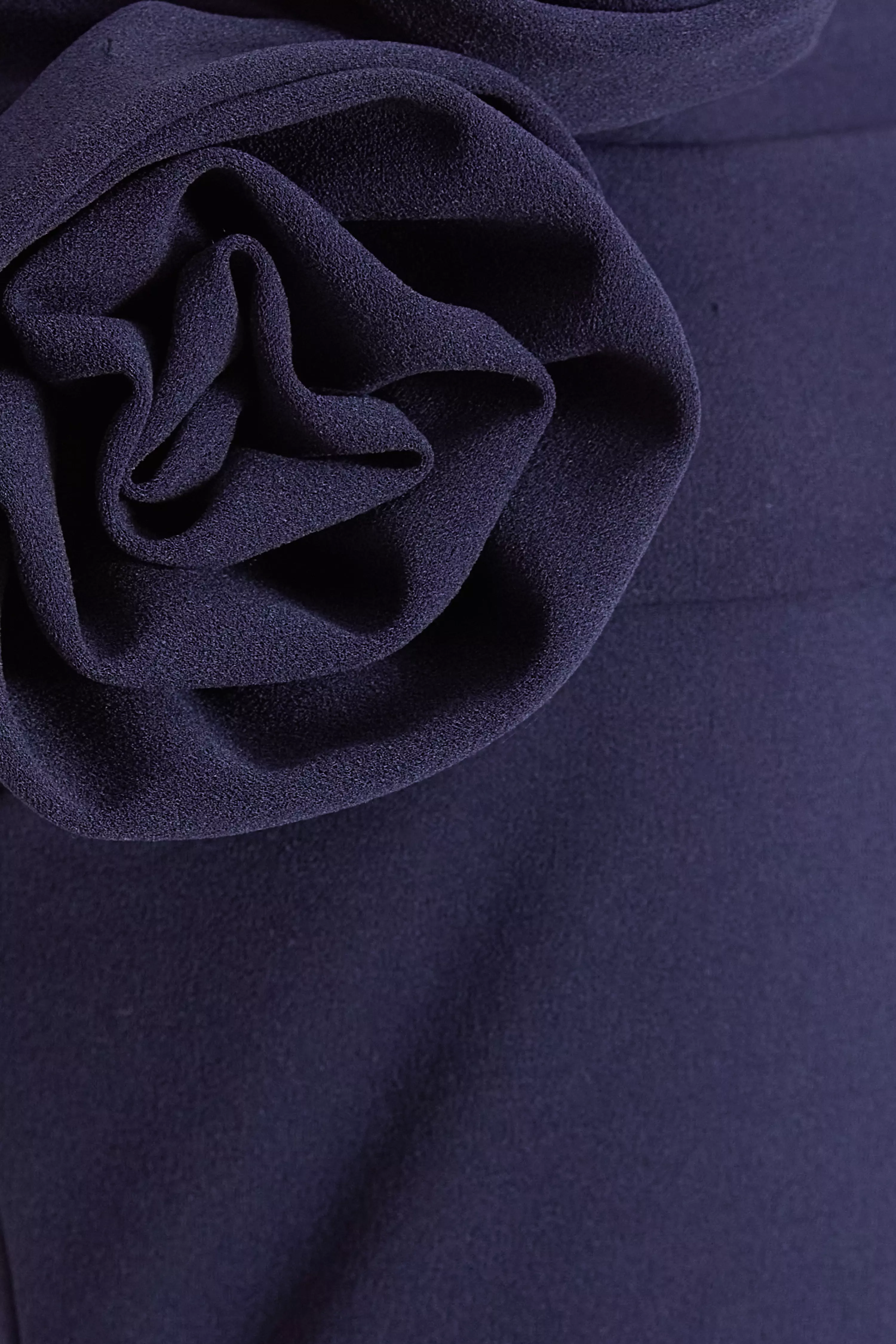 Petite Navy Bardot Floral Corsage Jumpsuit