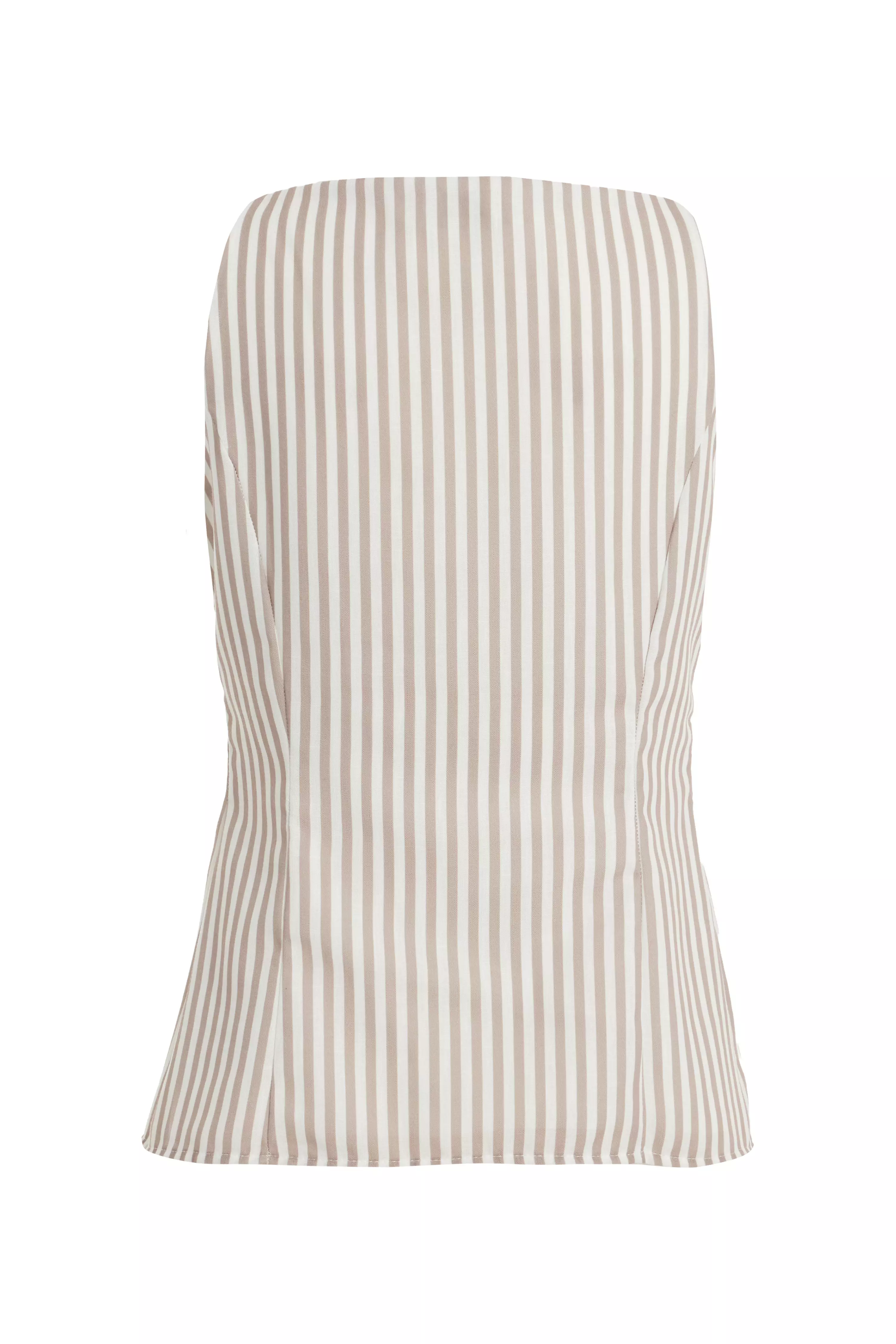 Petite Stone Striped Boat Neck Waistcoat