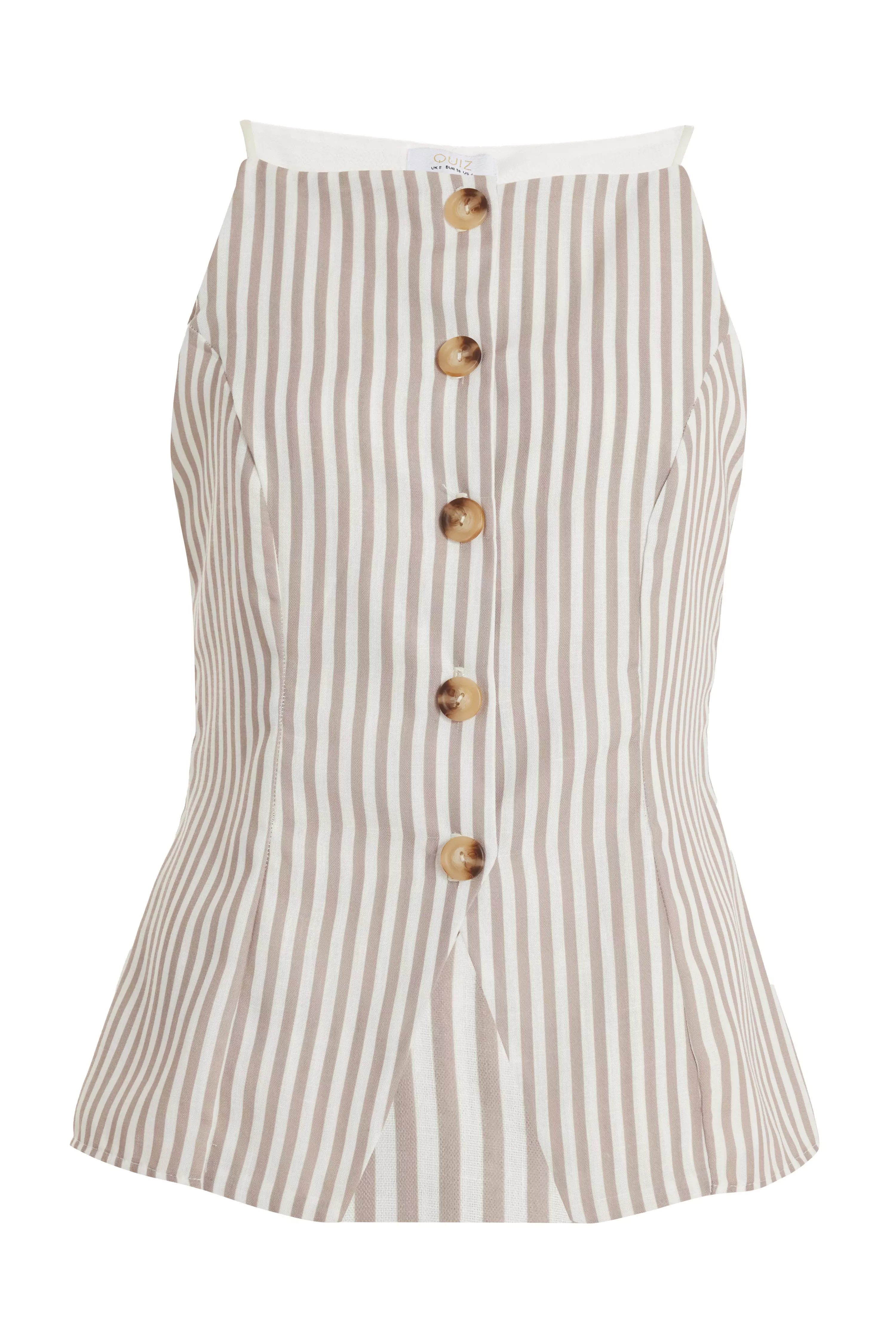 Petite Stone Striped Boat Neck Waistcoat