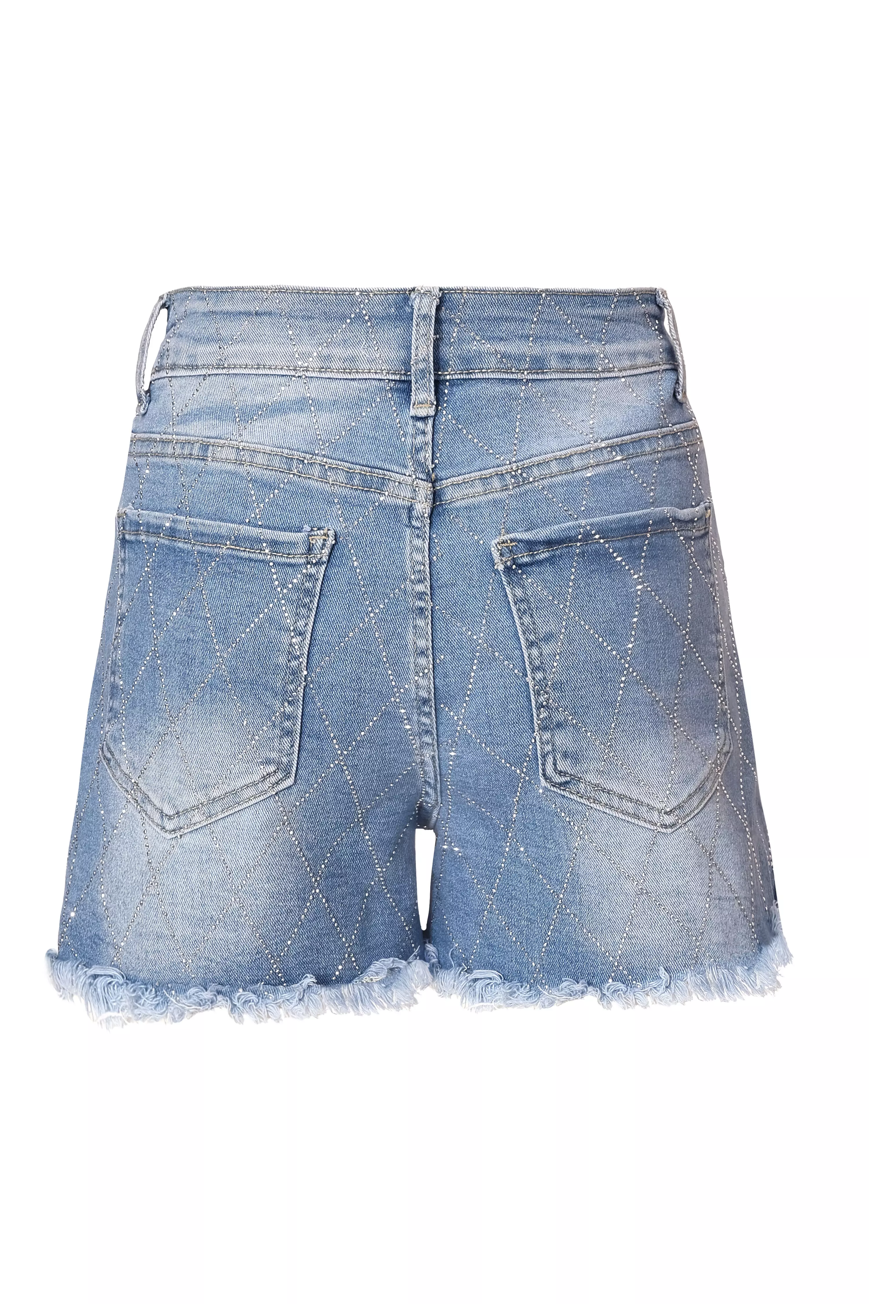 Denim Embellished Shorts