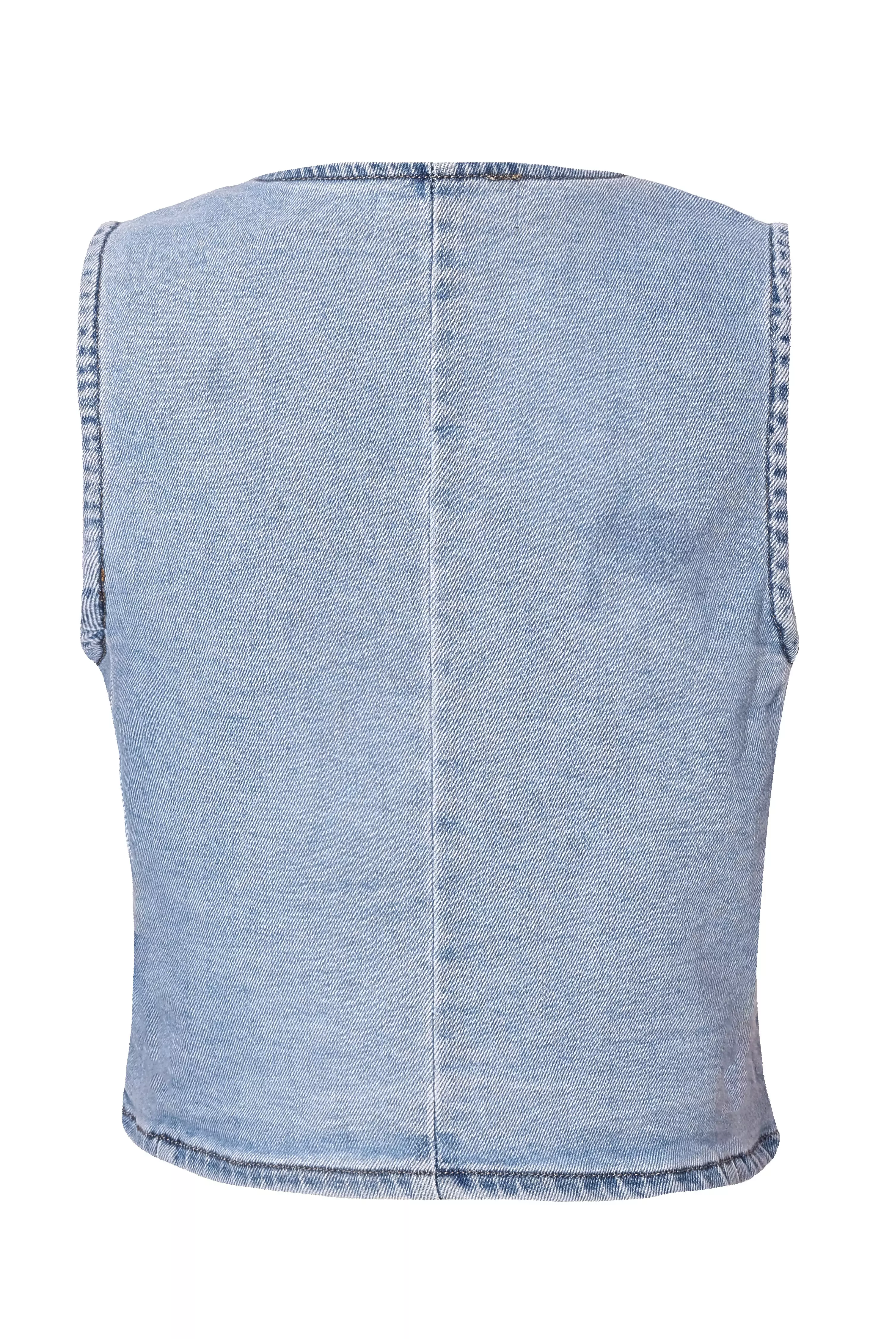 Denim Button Front Waistcoat