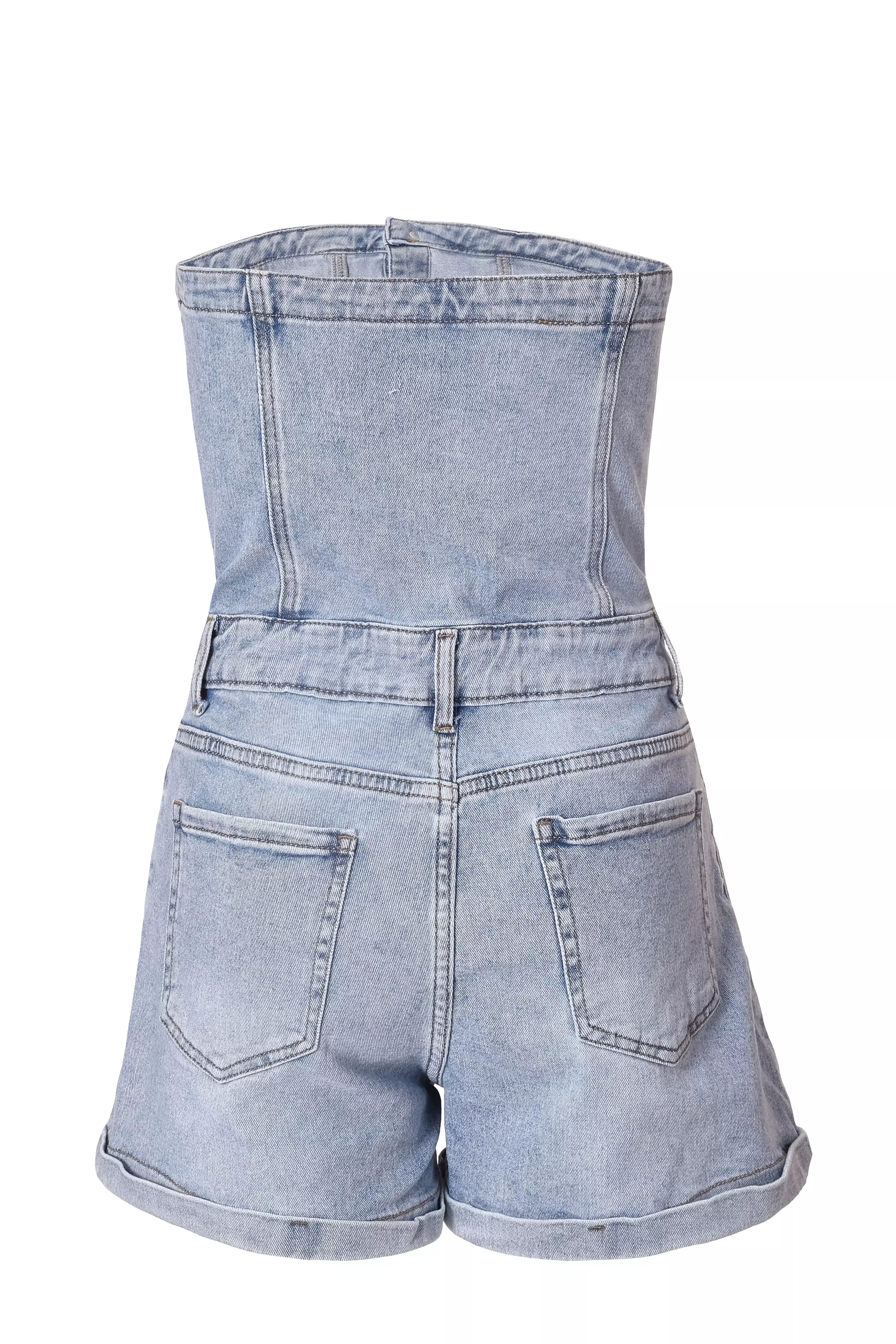 Denim Bandeau Playsuit