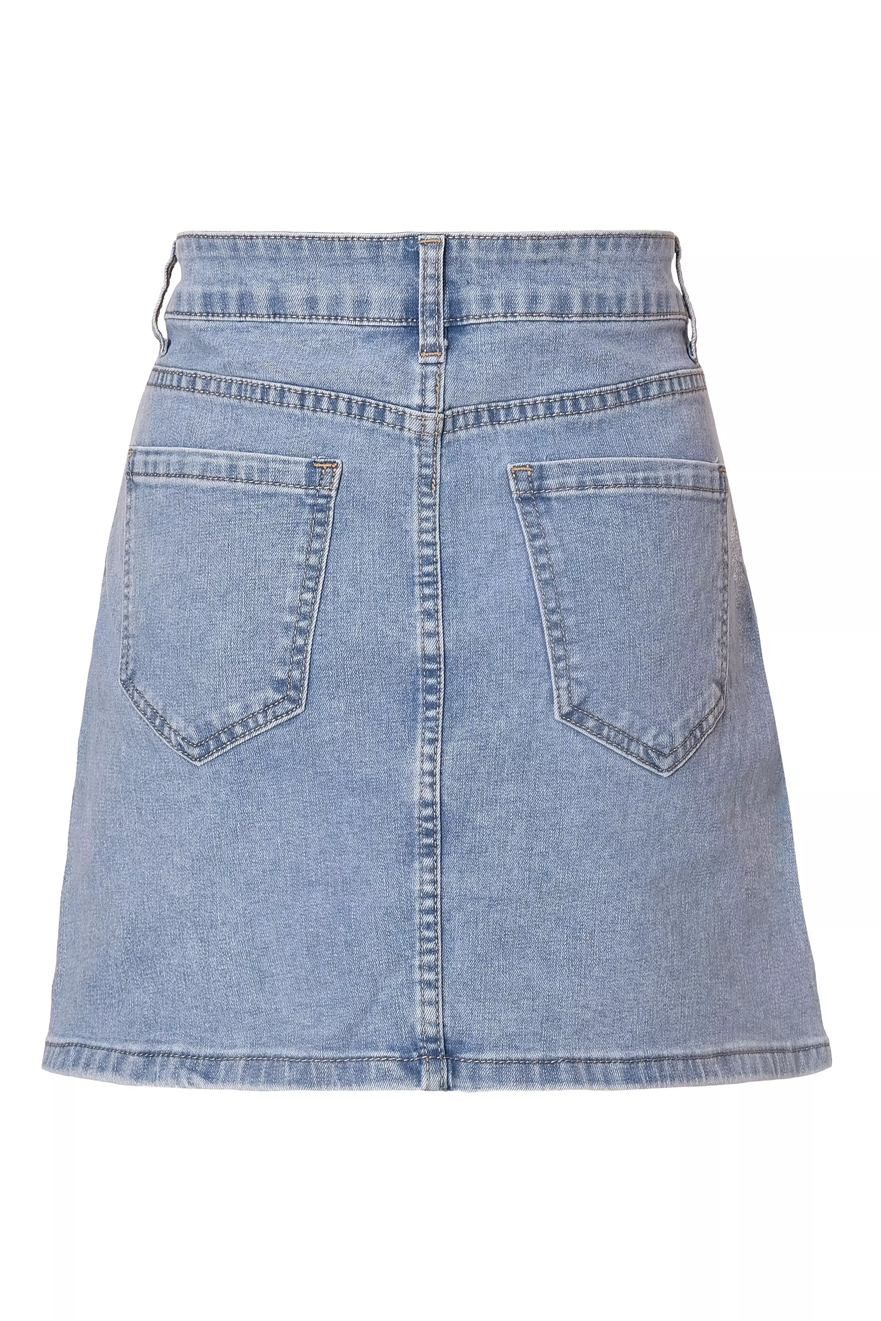 Denim Embellished Mini Skirt