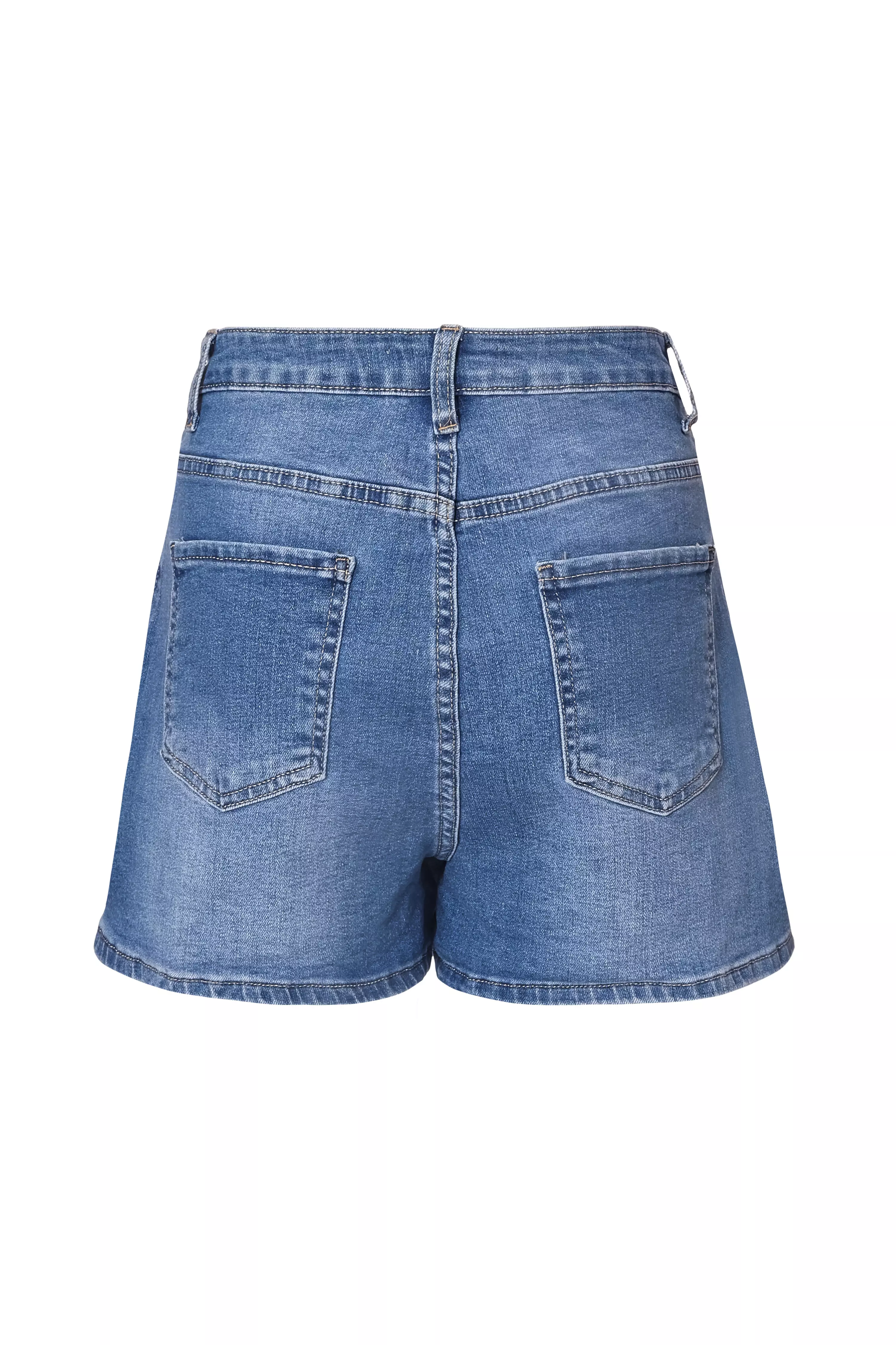 Blue Denim Button Front Skort