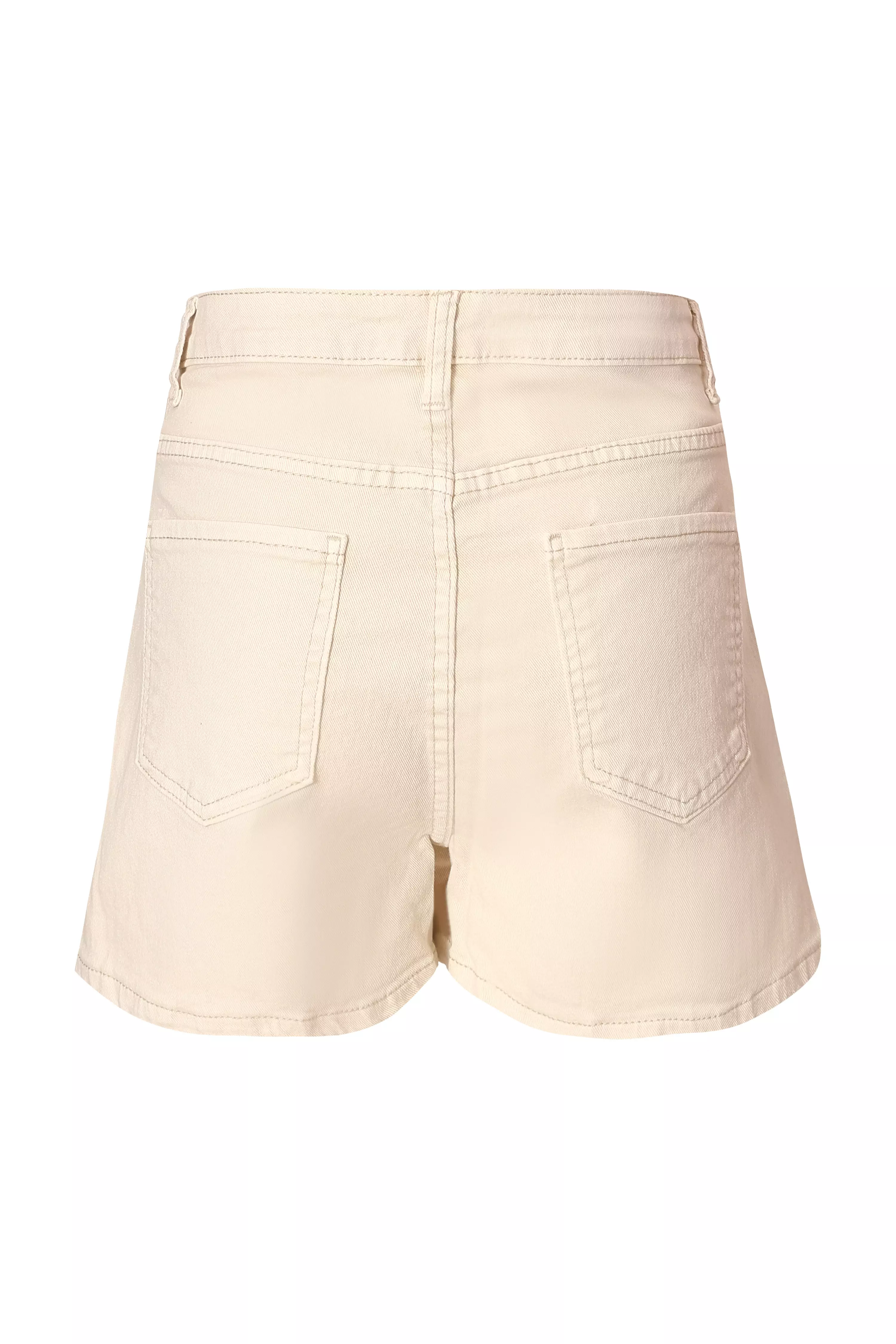 Ecru Denim Button Front Skort