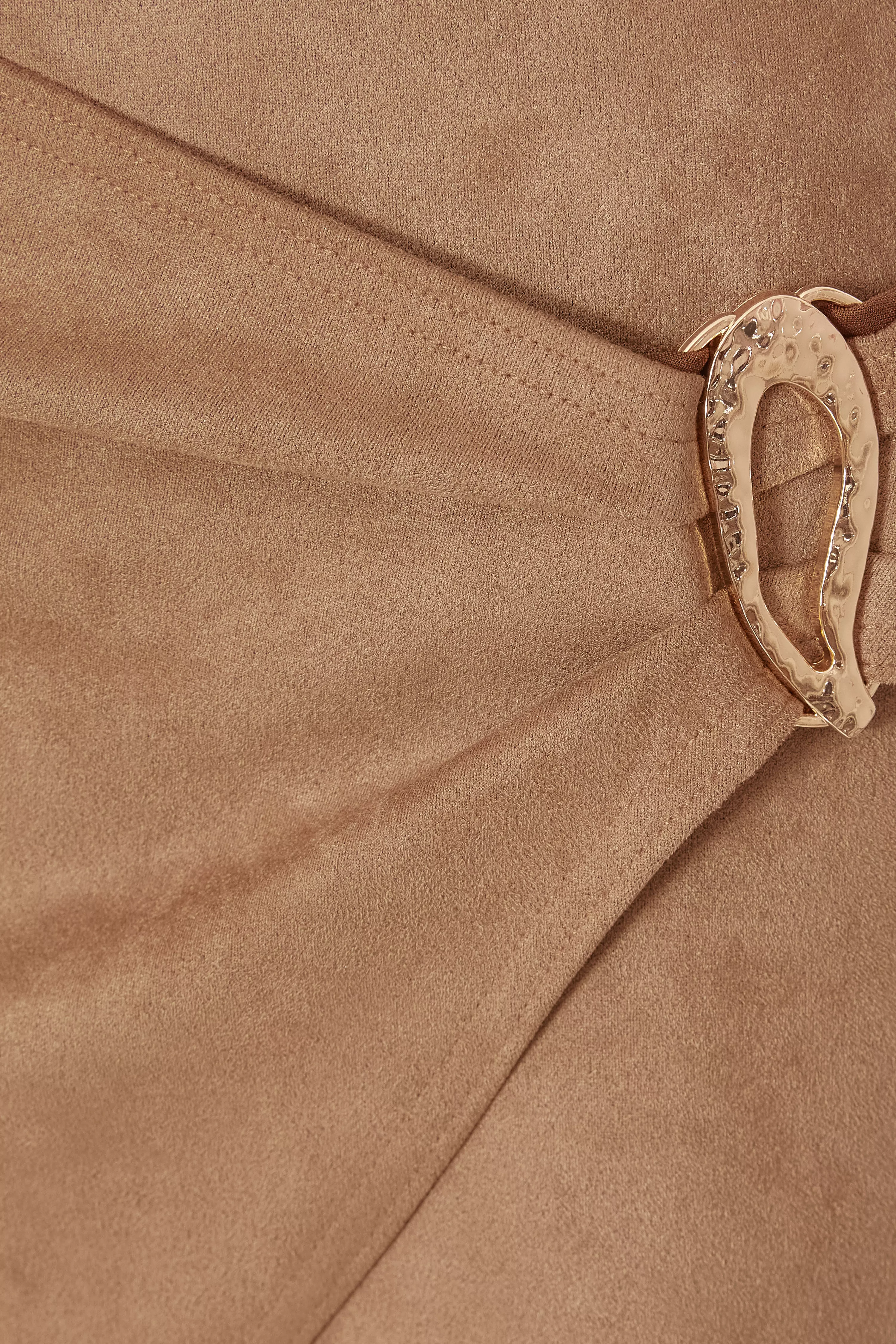Tan Faux Suede Mini Dress