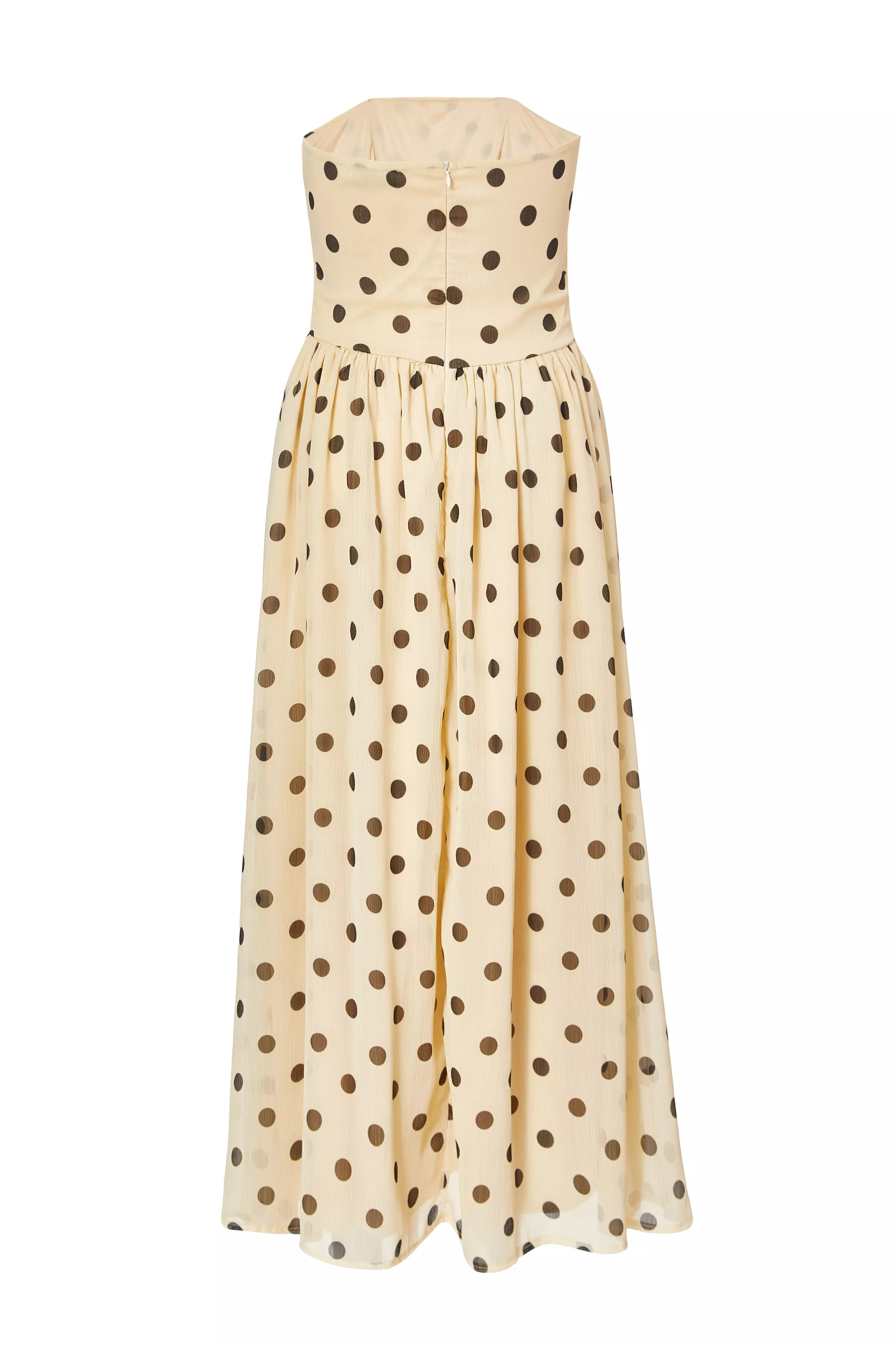 Stone Chiffon Polka Dot Midi Dress