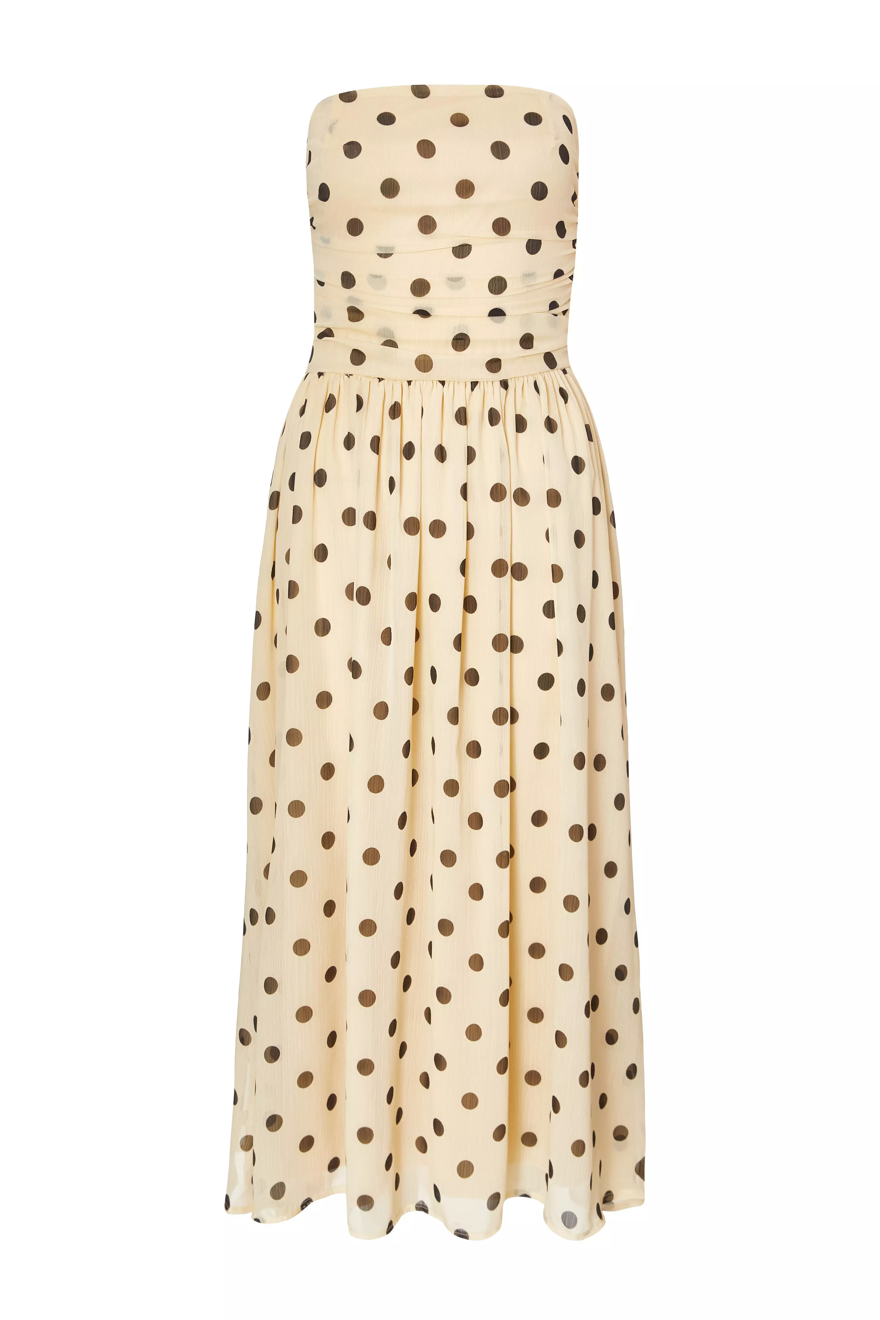 Stone Chiffon Polka Dot Midi Dress