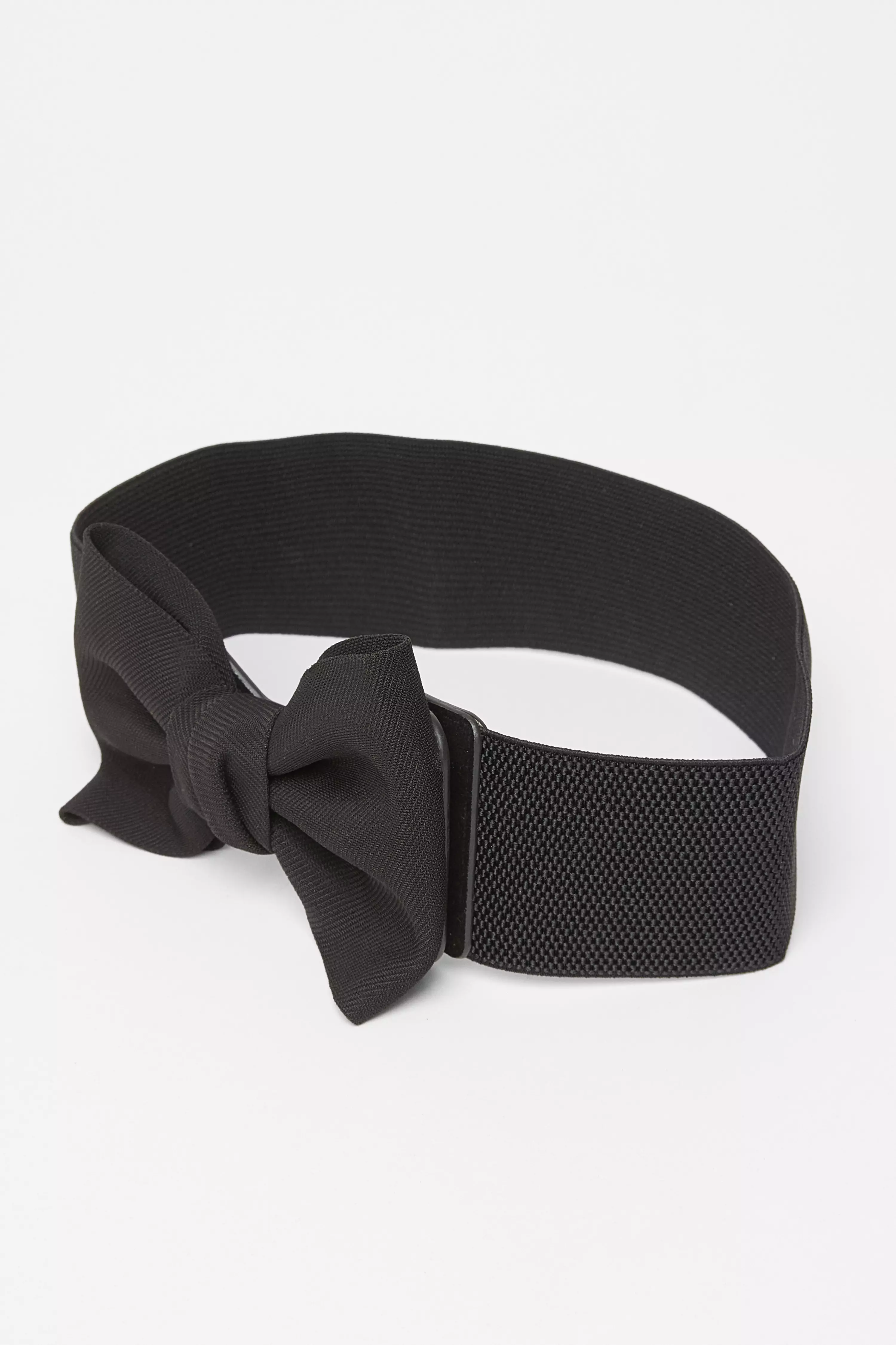 Black Large Bow Stretch Belt