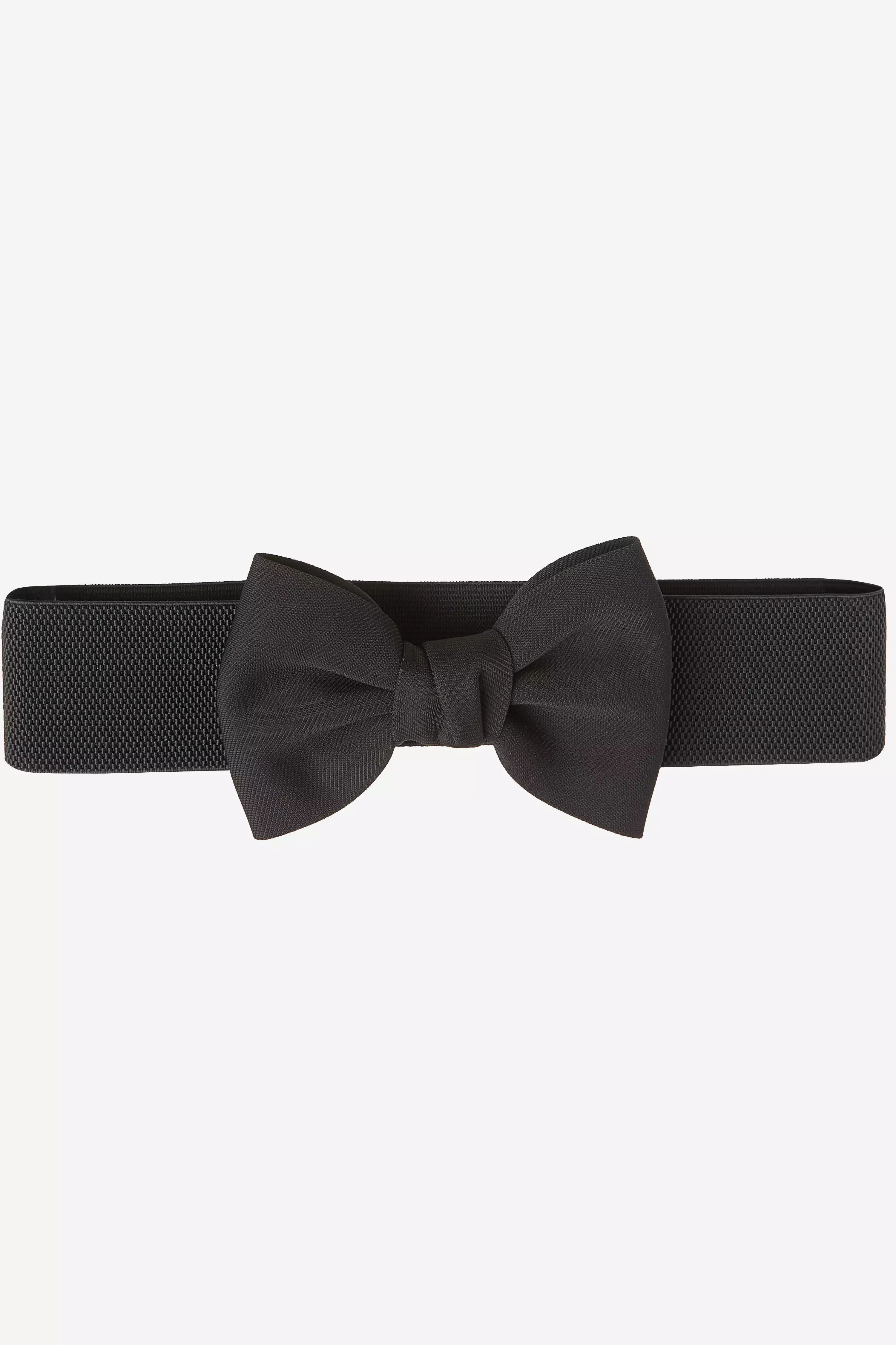 Black Large Bow Stretch Belt