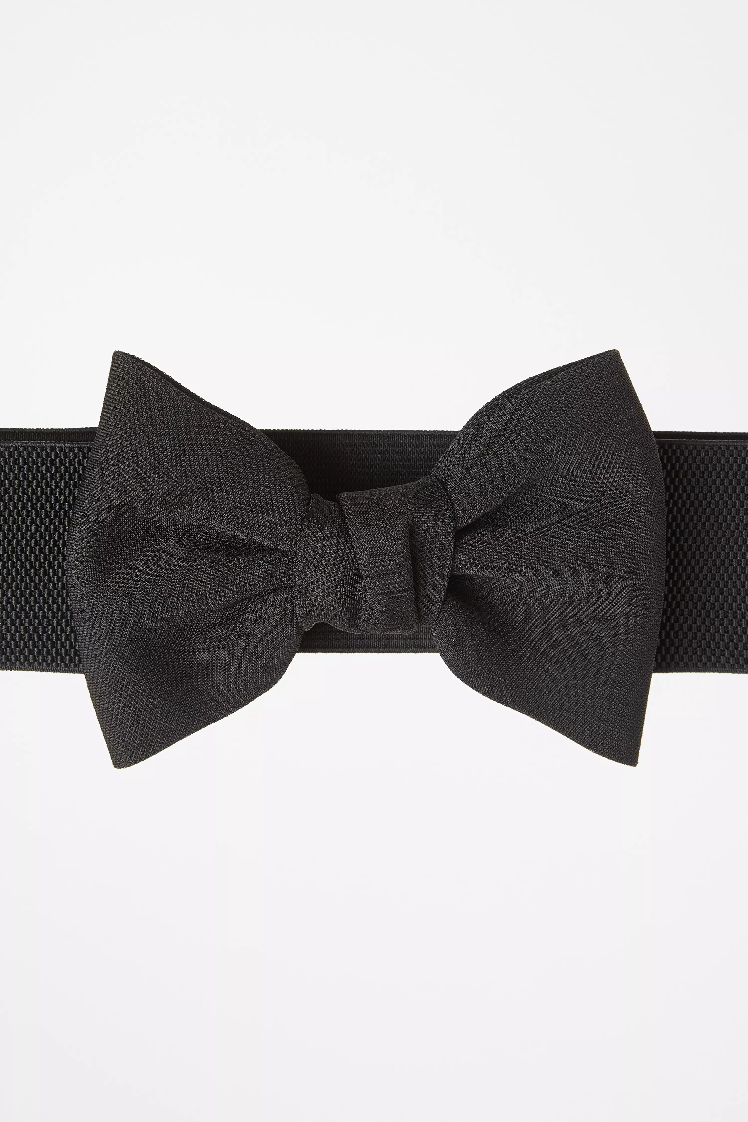 Black Large Bow Stretch Belt