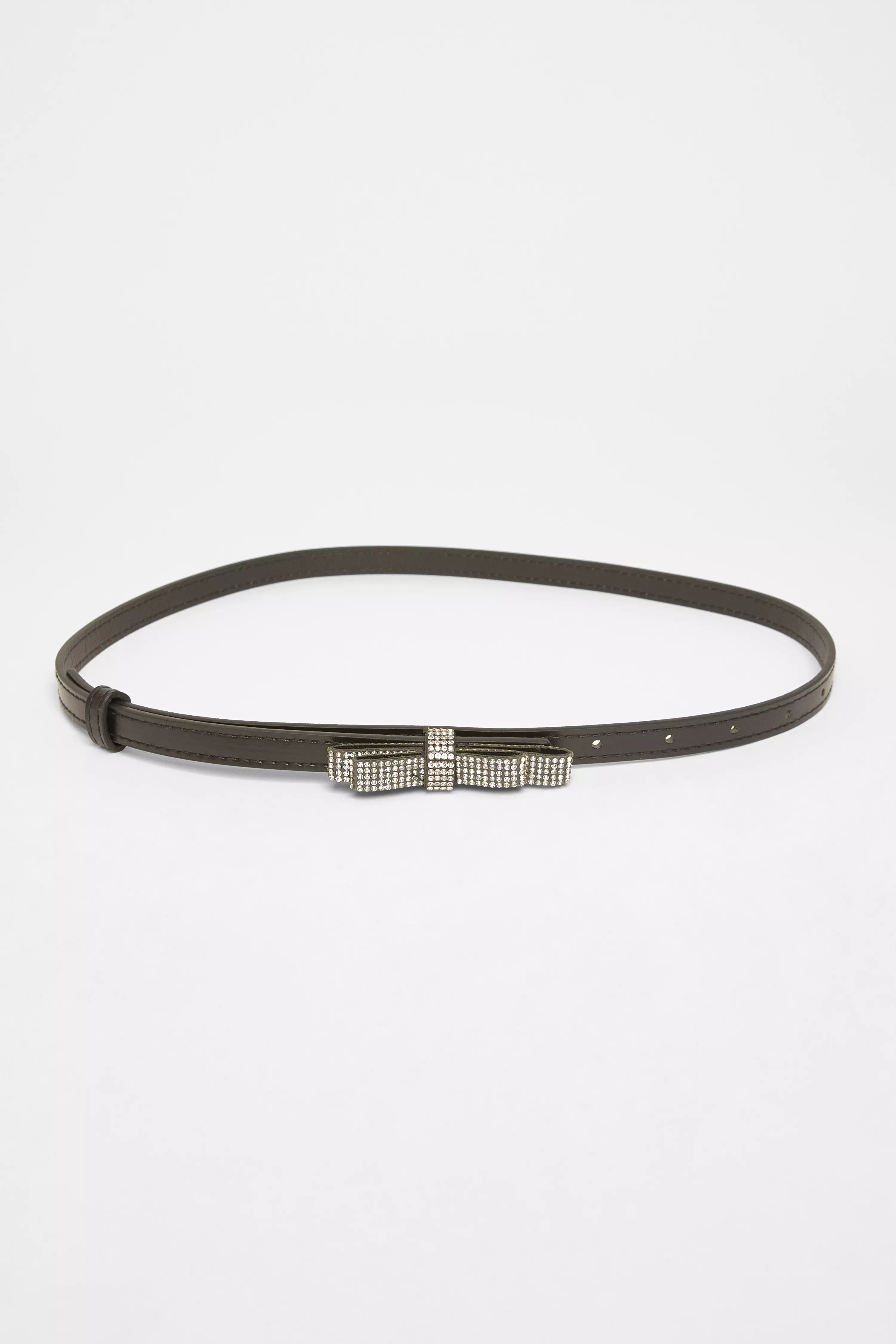 Black Diamante Bow Belt