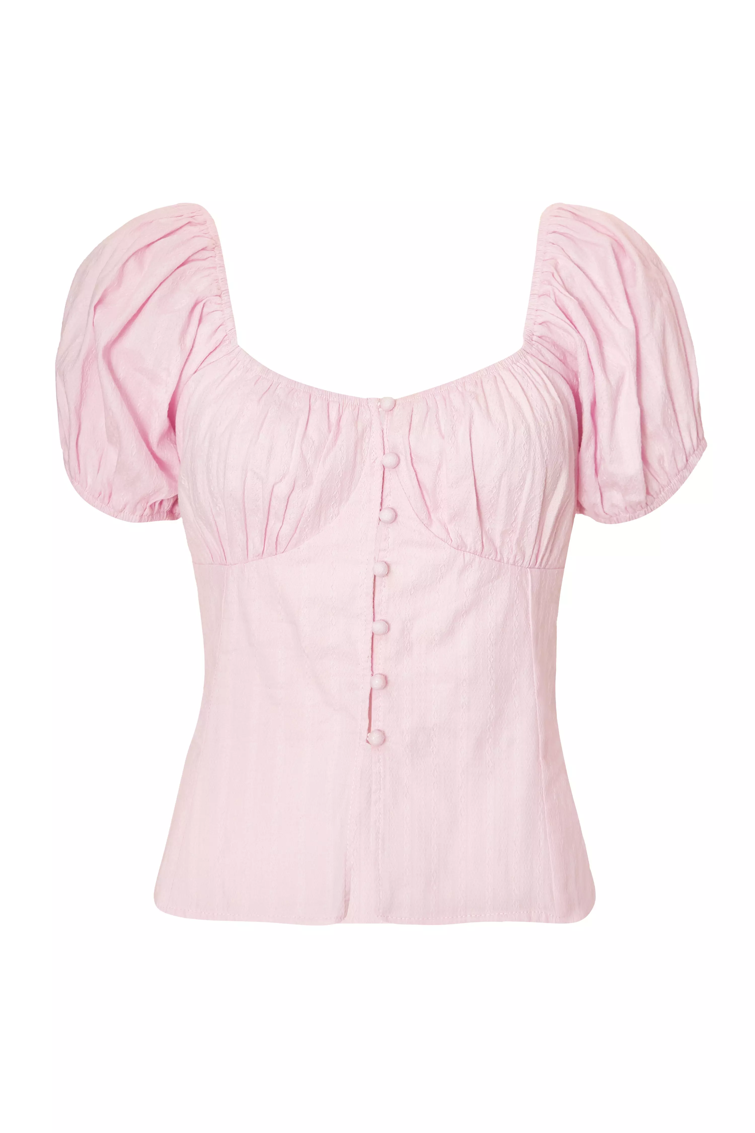 Baby Pink Button Front Top