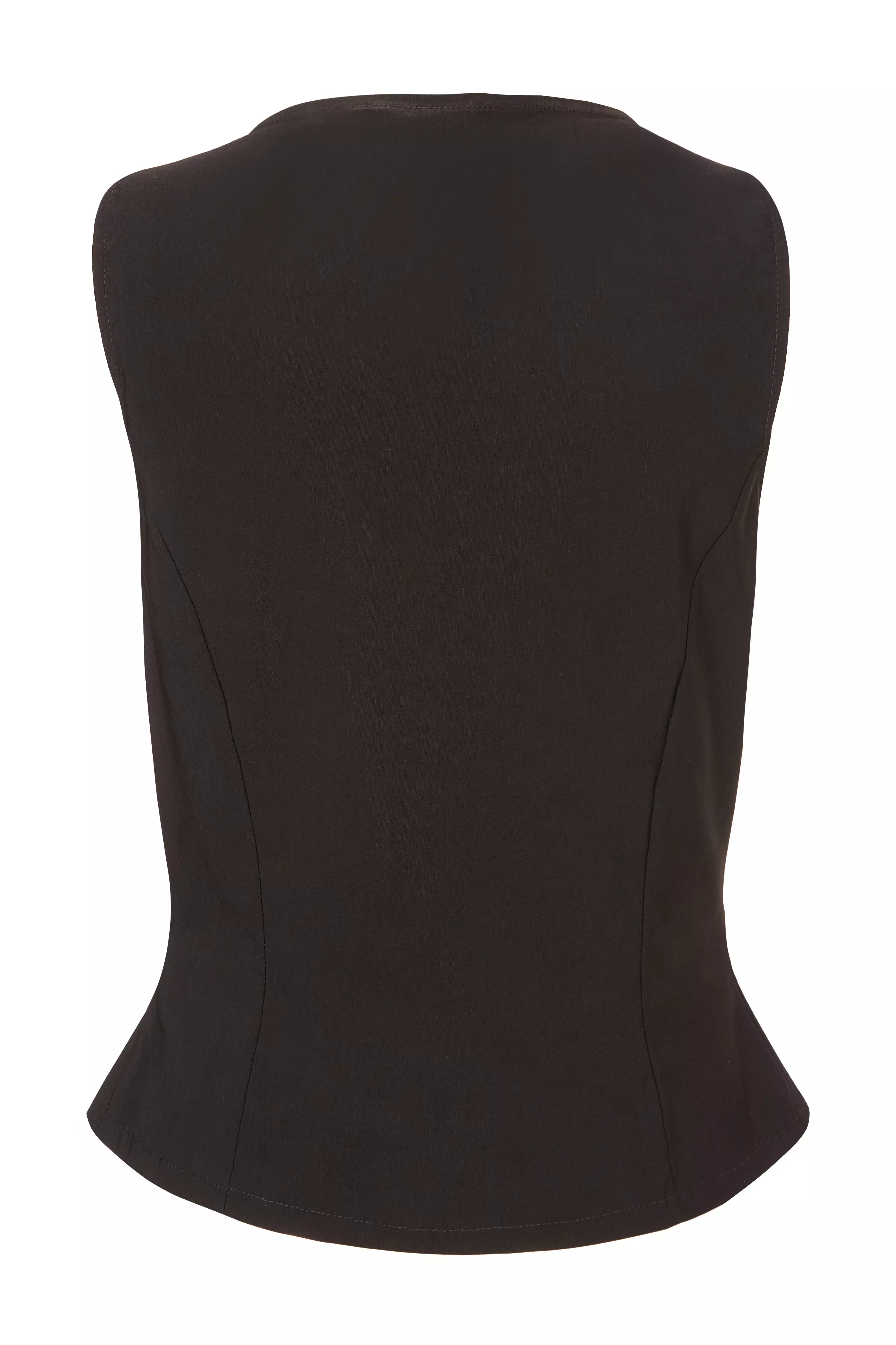 Black Button Front Waistcoat