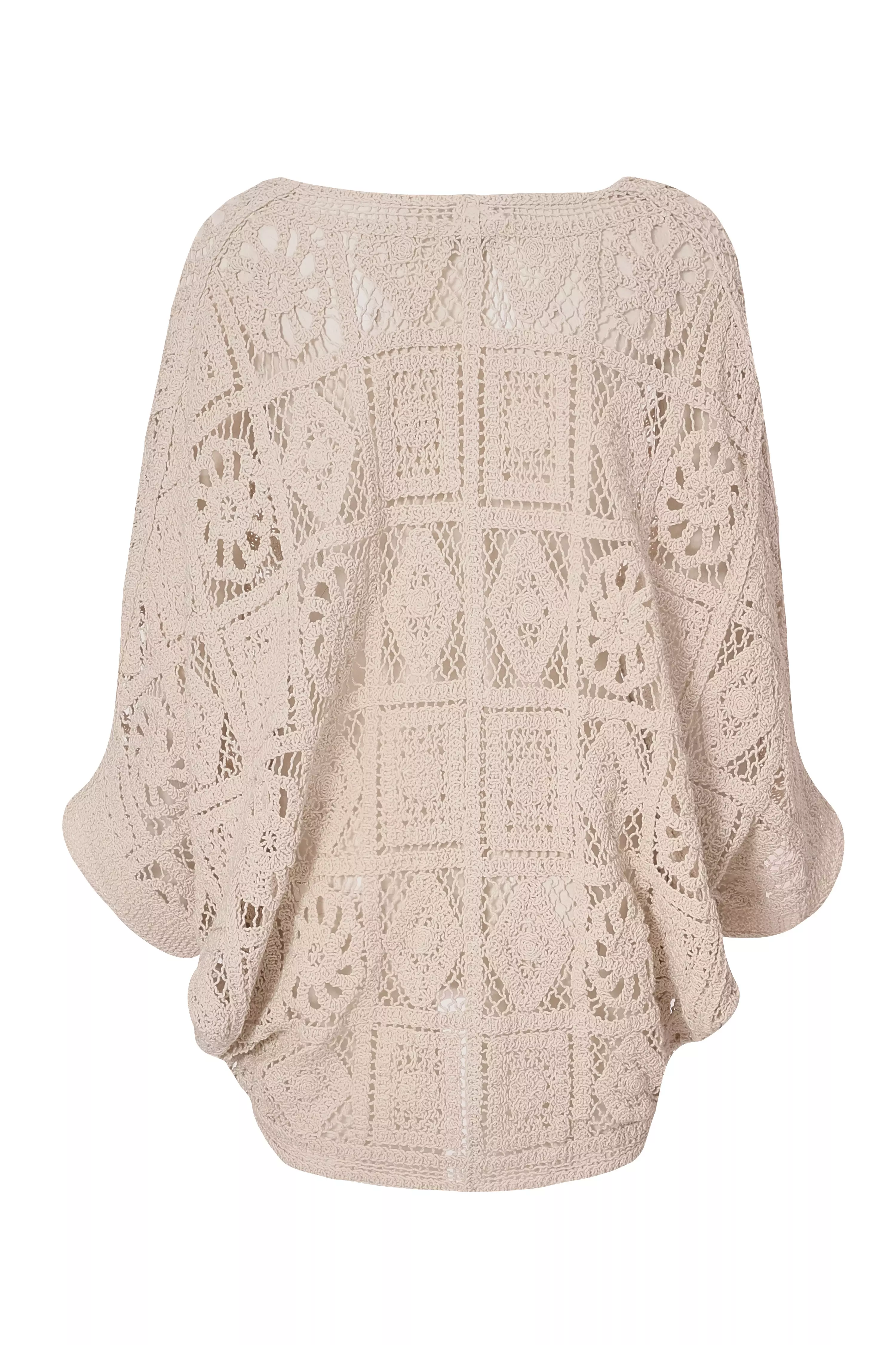 Stone Crochet Button Front Cardigan