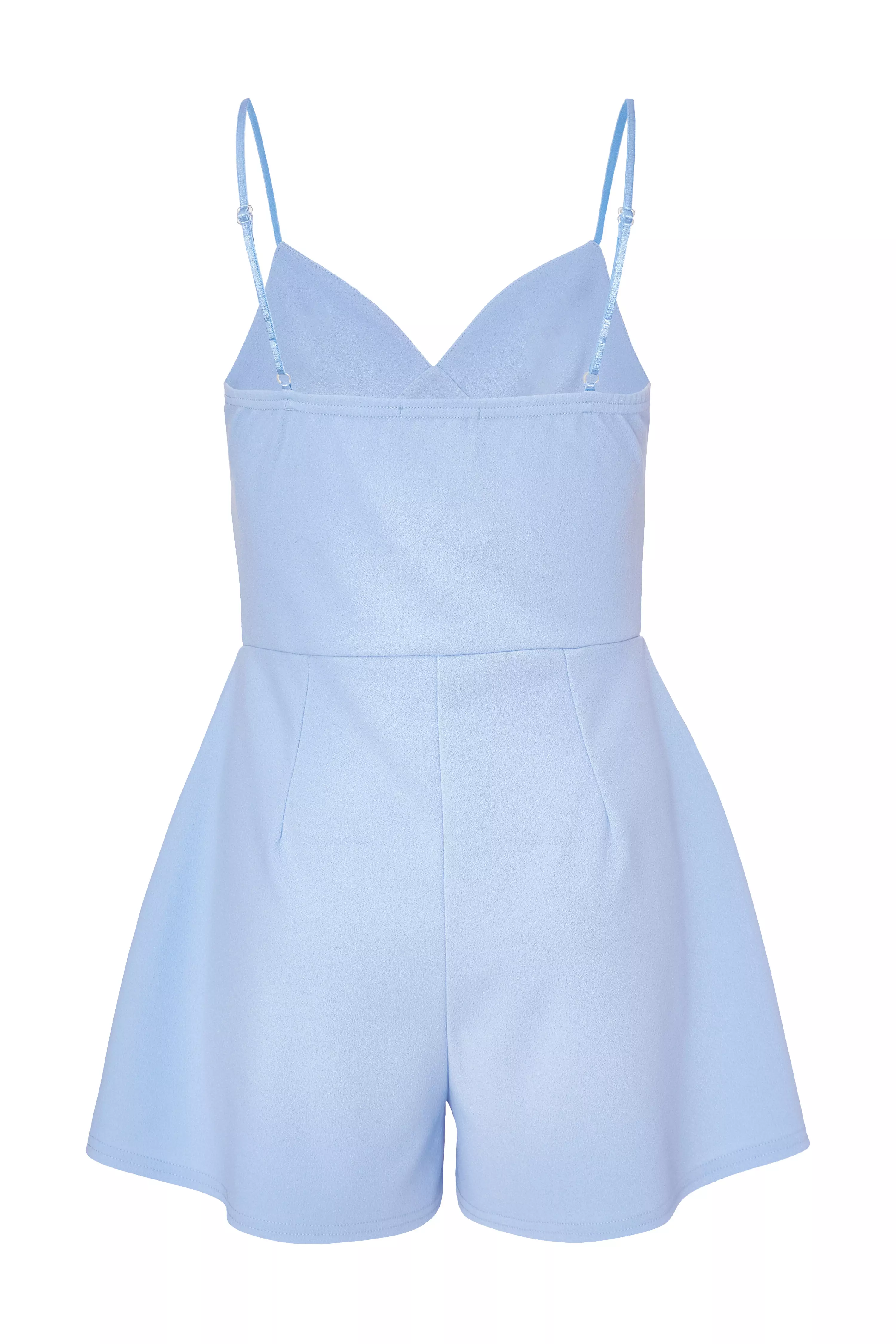 Blue Bow Front Playsuit