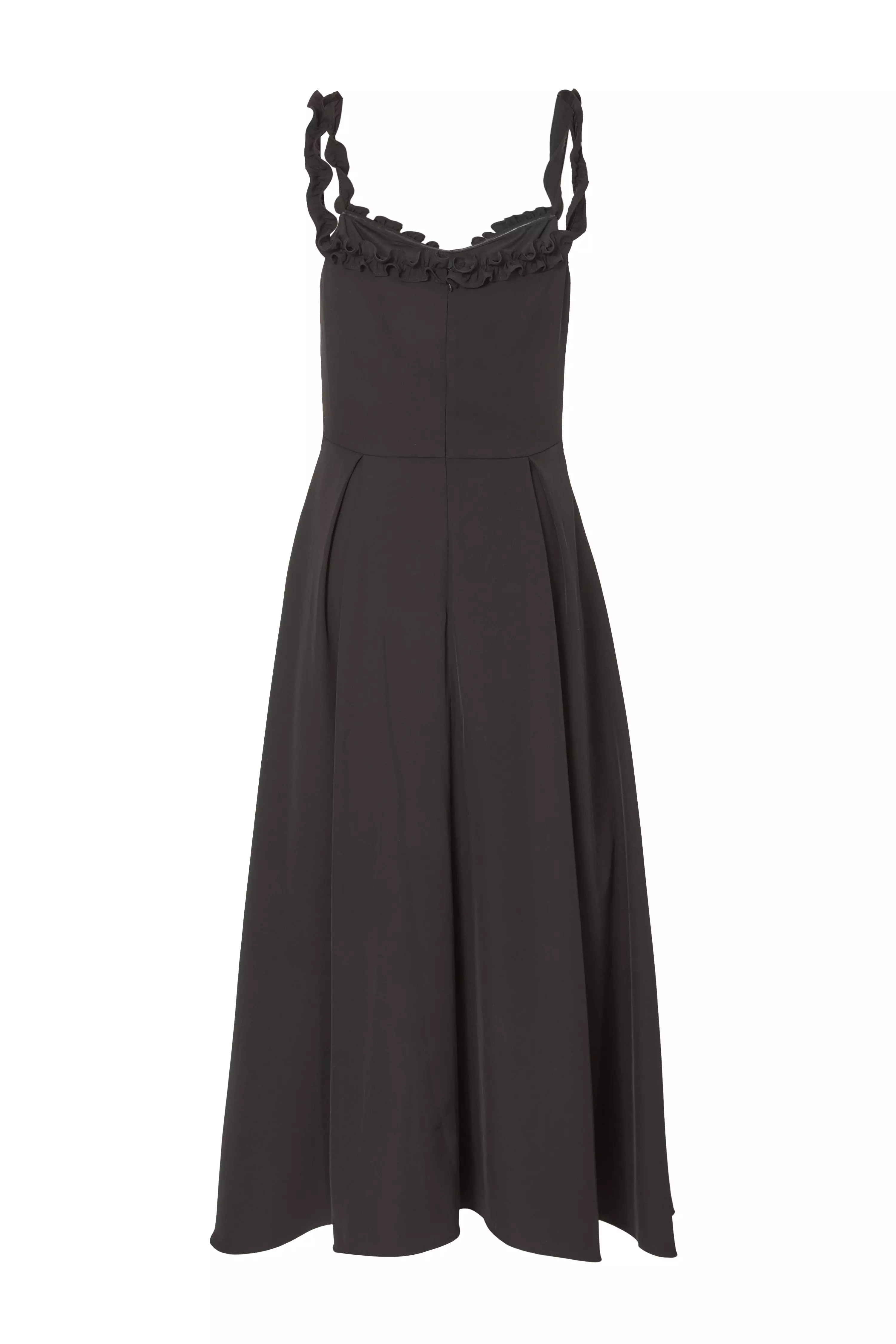 Black Woven Corset Midaxi Dress